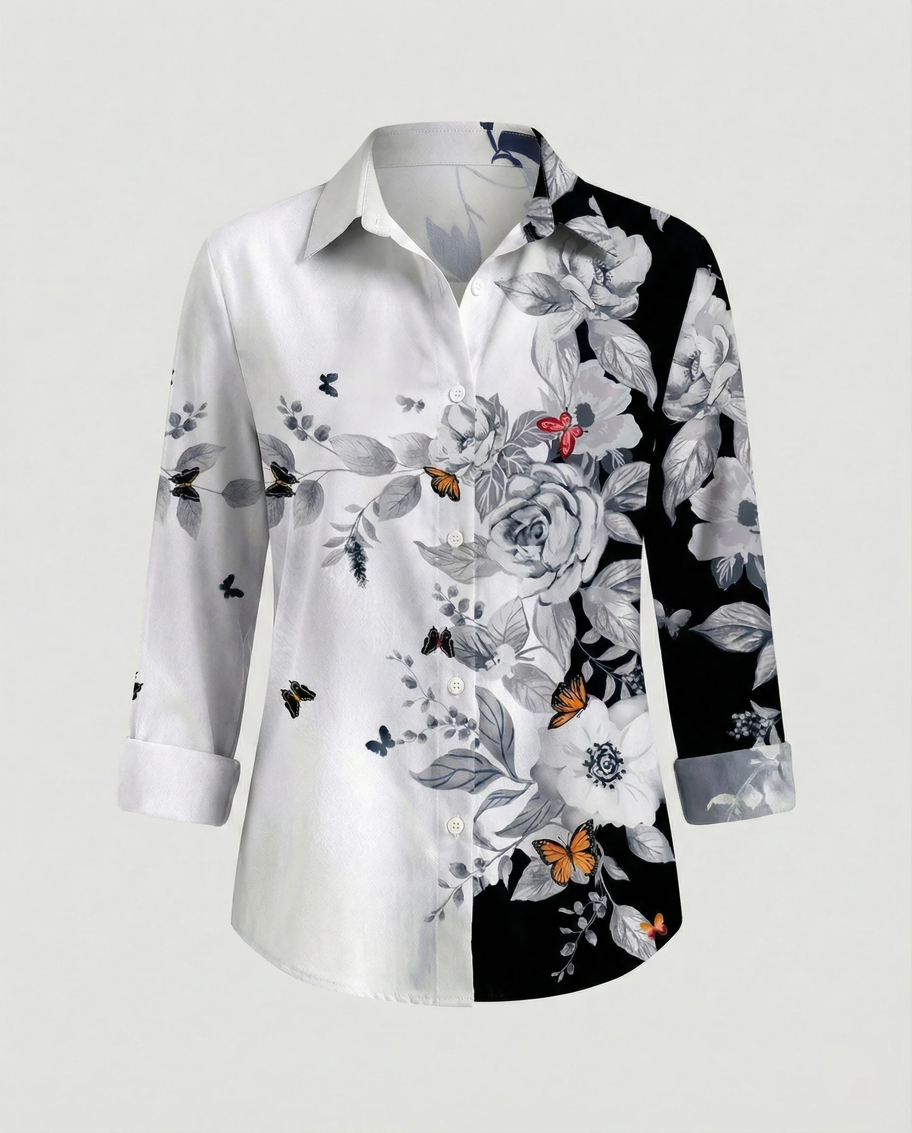 Damen Hemdbluse Katzenprint - Image 5