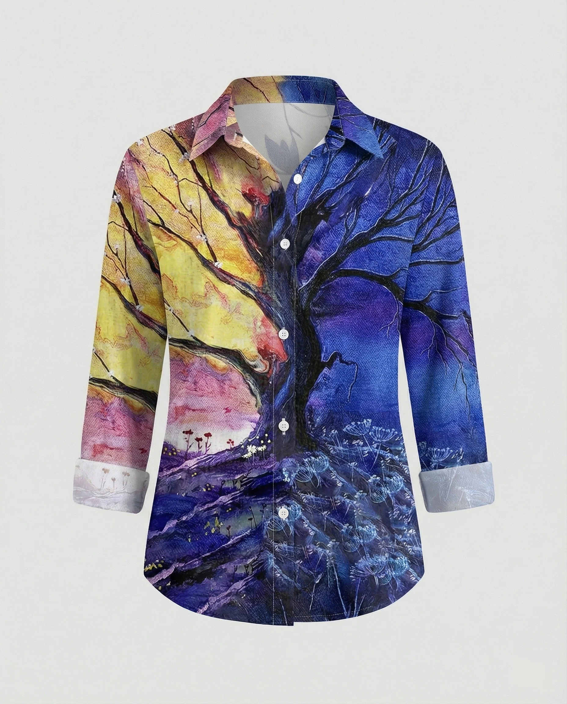Damen Hemdbluse Katzenprint - Image 6