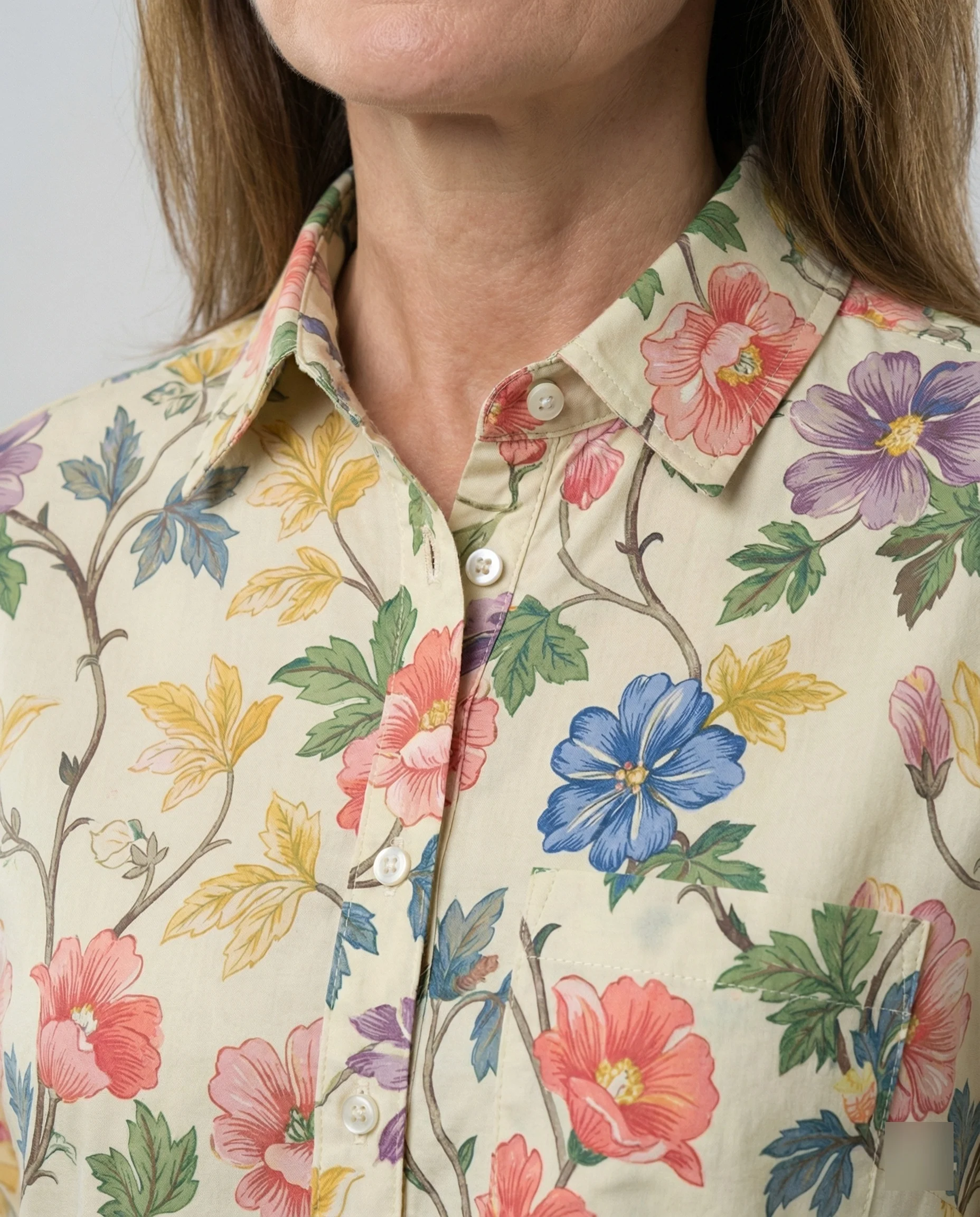Damen Bluse Leinen Floral - Image 4