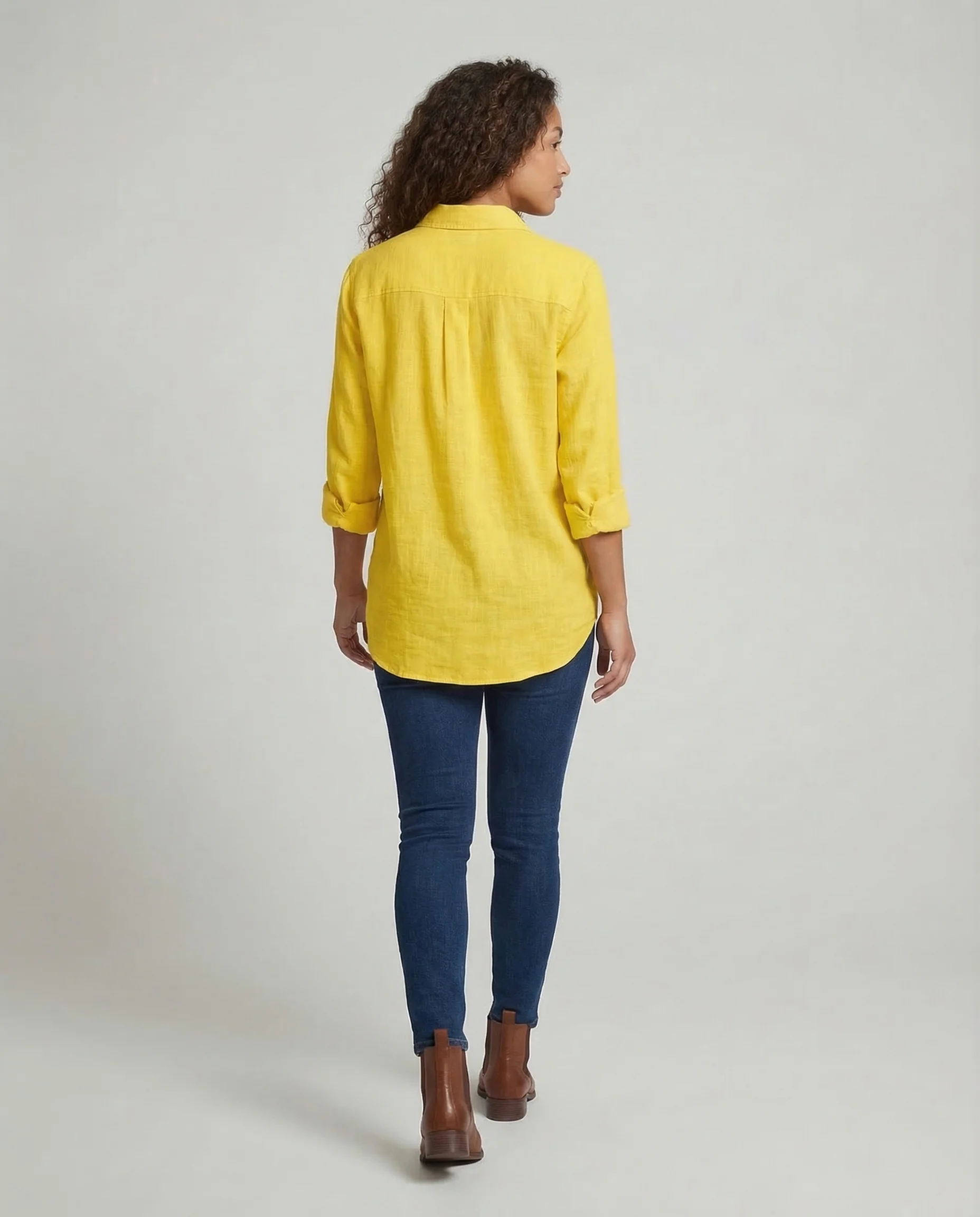Damen Leinenbluse Blumenprint - Image 4