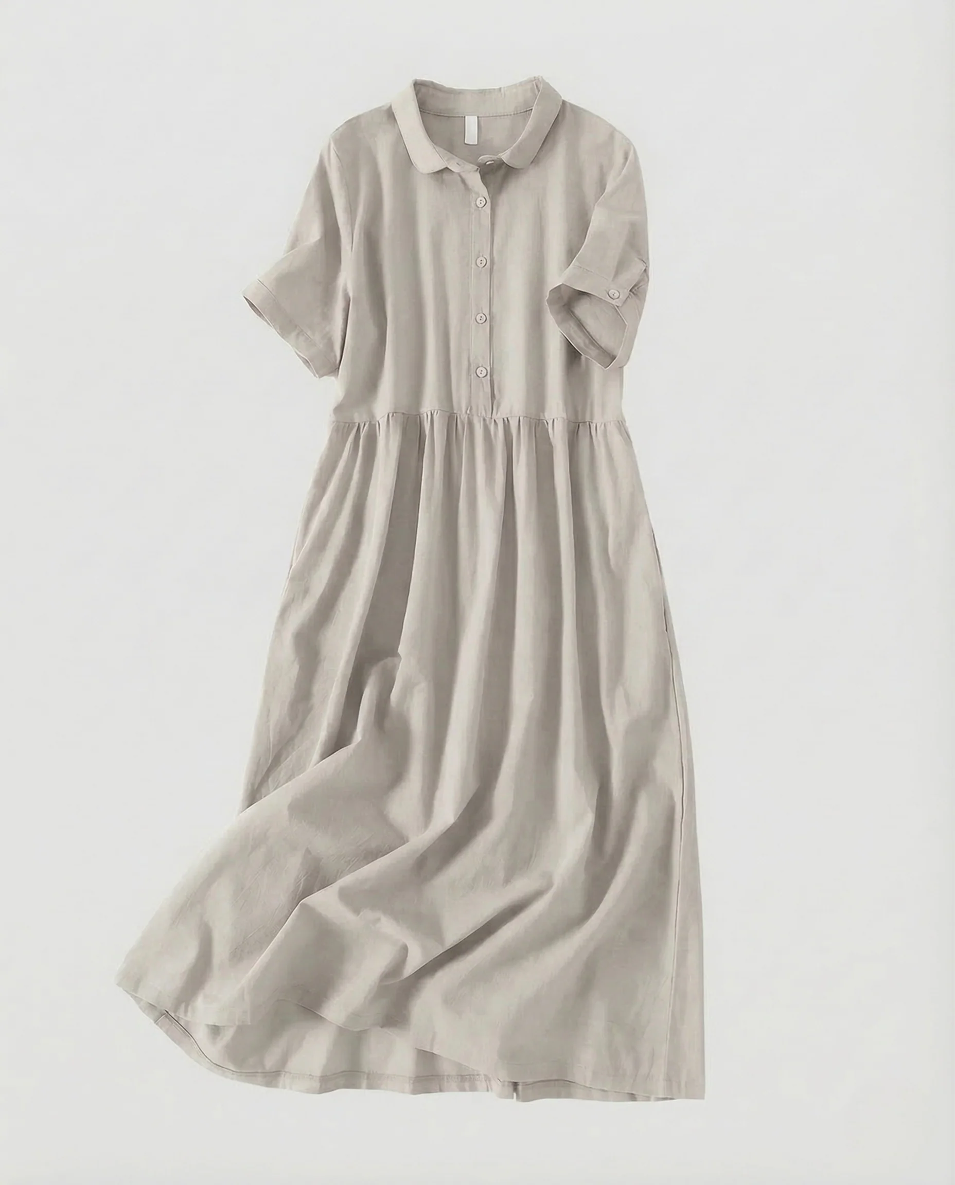 Damen Hemdblusenkleid Geraffte Taille - Image 7