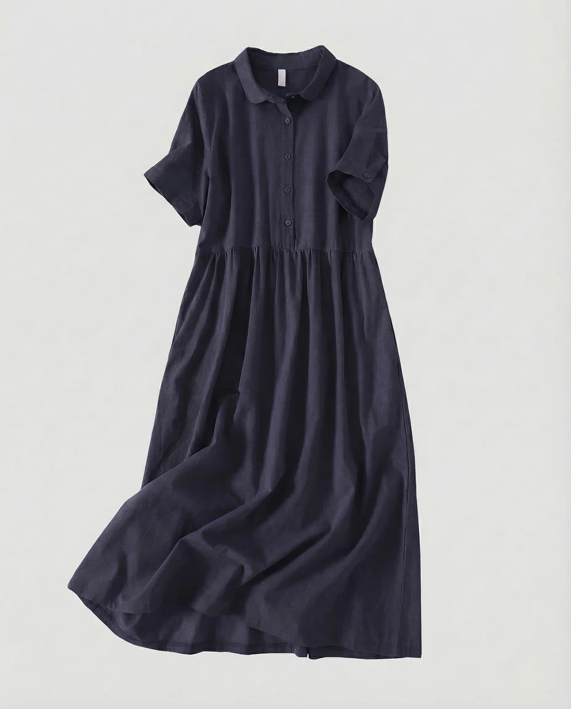 Damen Hemdblusenkleid Geraffte Taille - Image 8