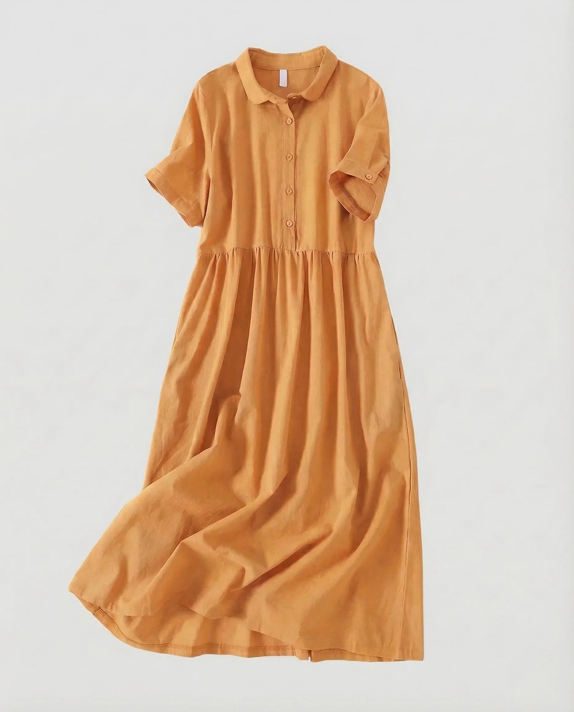 Damen Hemdblusenkleid Geraffte Taille - Image 9