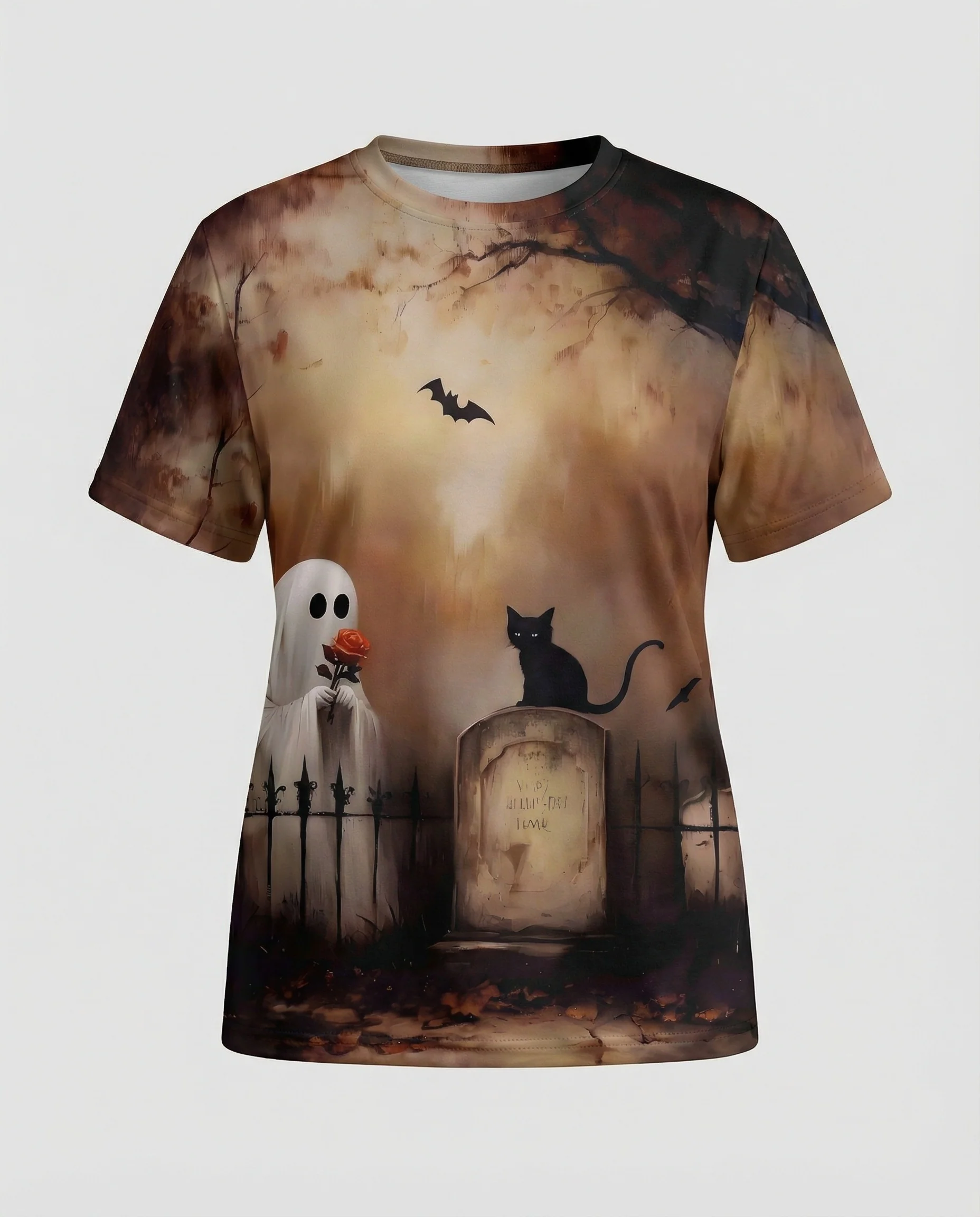 Kurzarmshirt Totenkopf Print Damen - Image 11