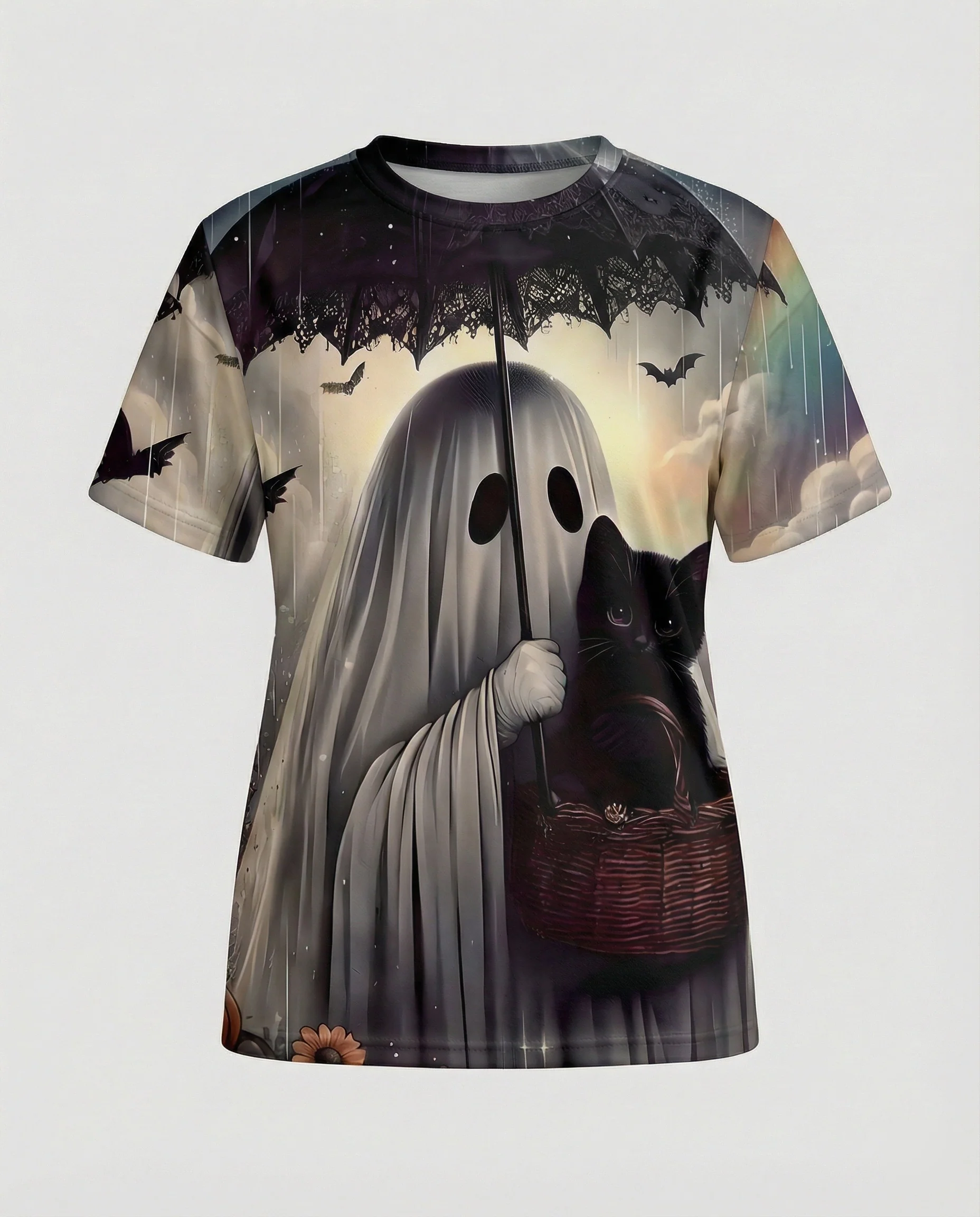Kurzarmshirt Totenkopf Print Damen - Image 14