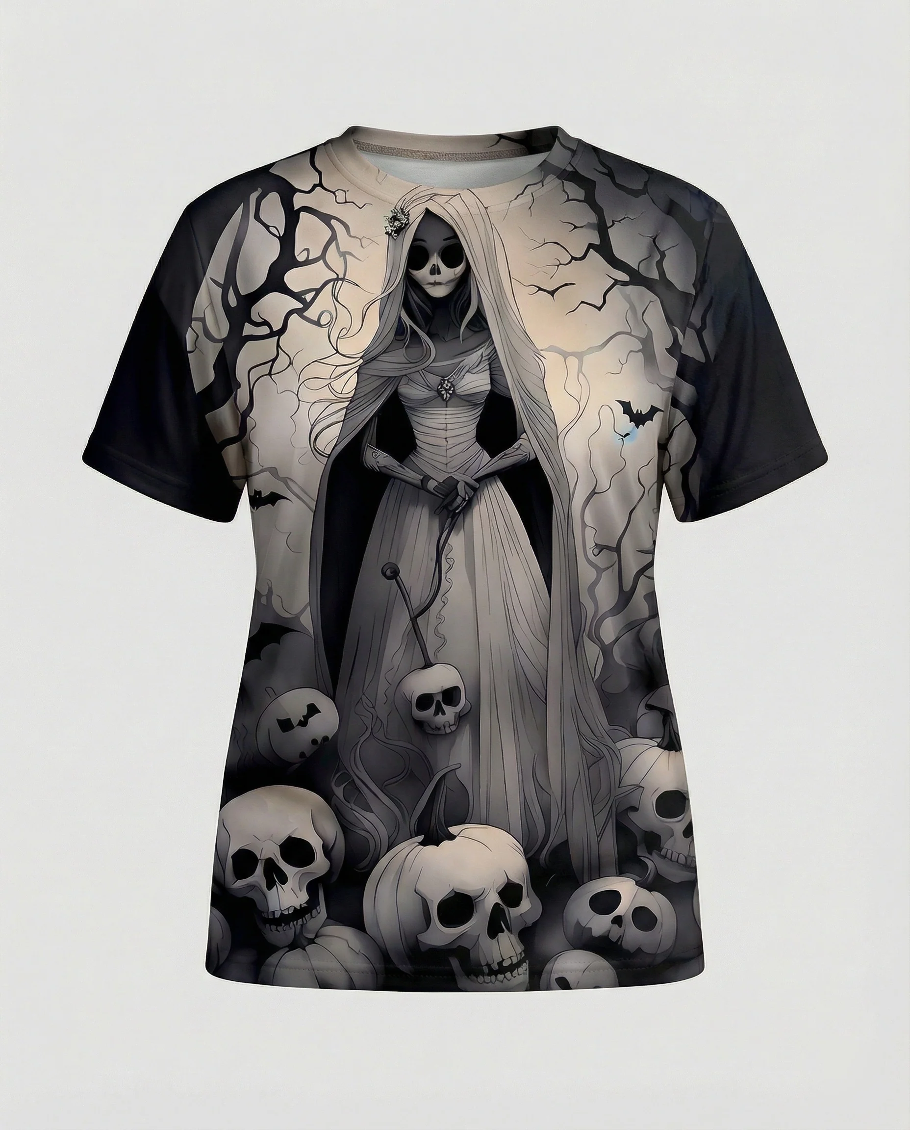 Kurzarmshirt Totenkopf Print Damen - Image 16