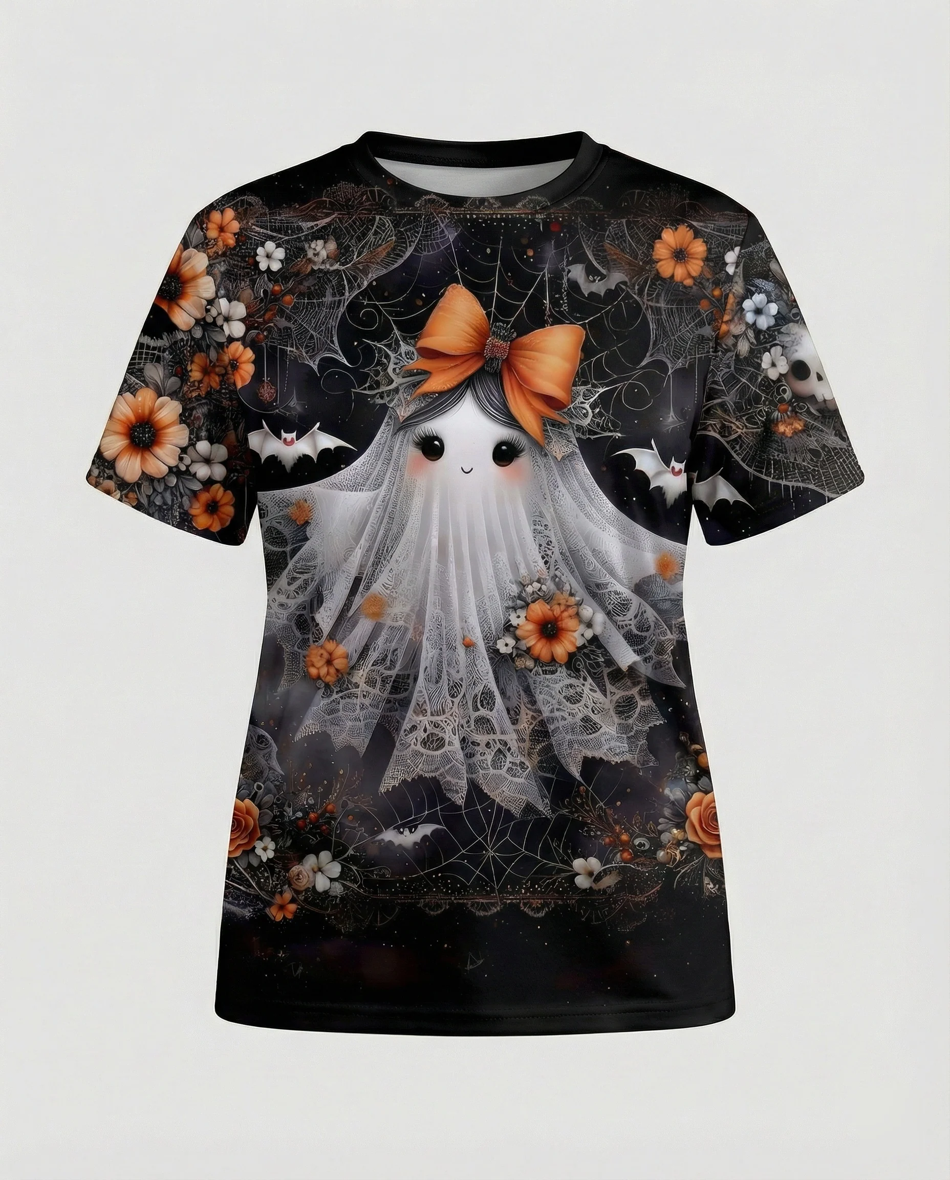 Kurzarmshirt Totenkopf Print Damen - Image 17