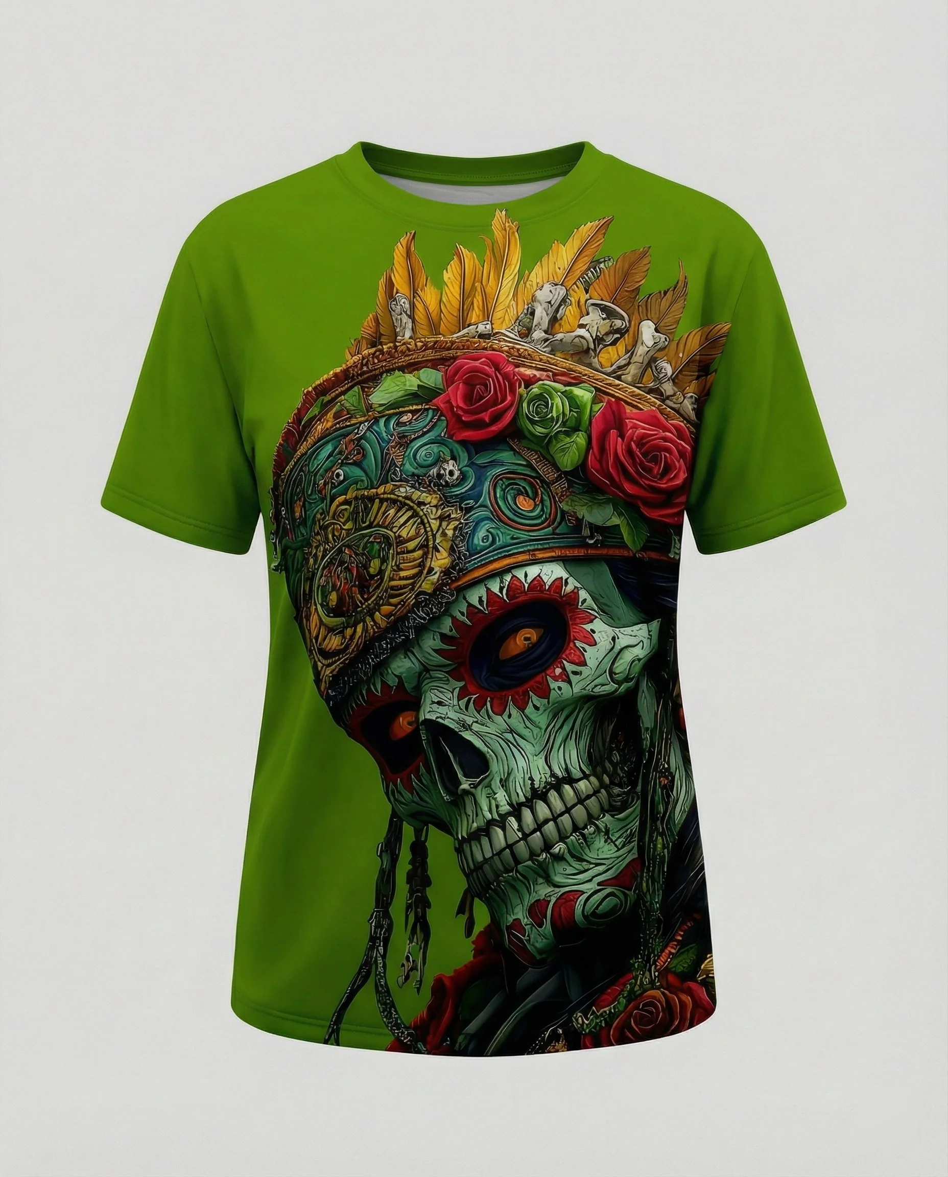 Kurzarmshirt Totenkopf Print Damen - Image 23