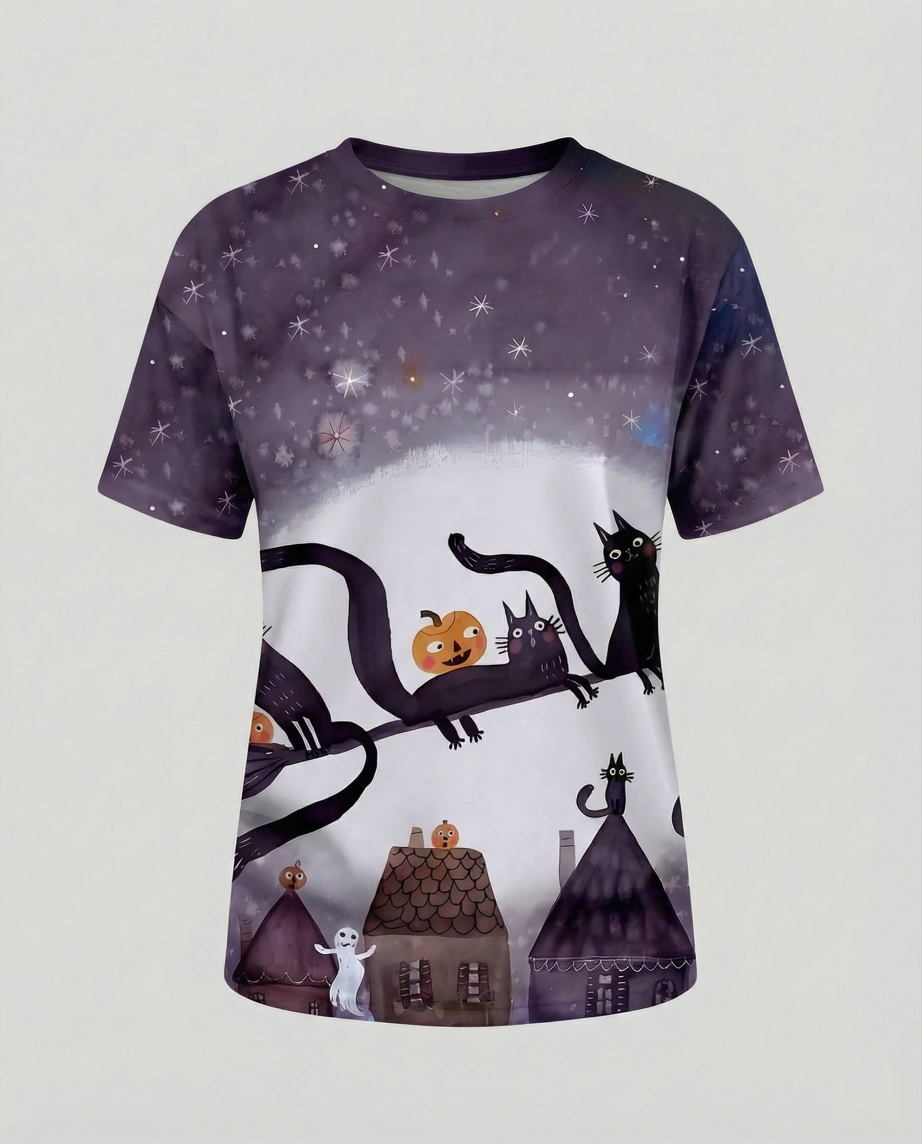 Kurzarmshirt Totenkopf Print Damen - Image 25