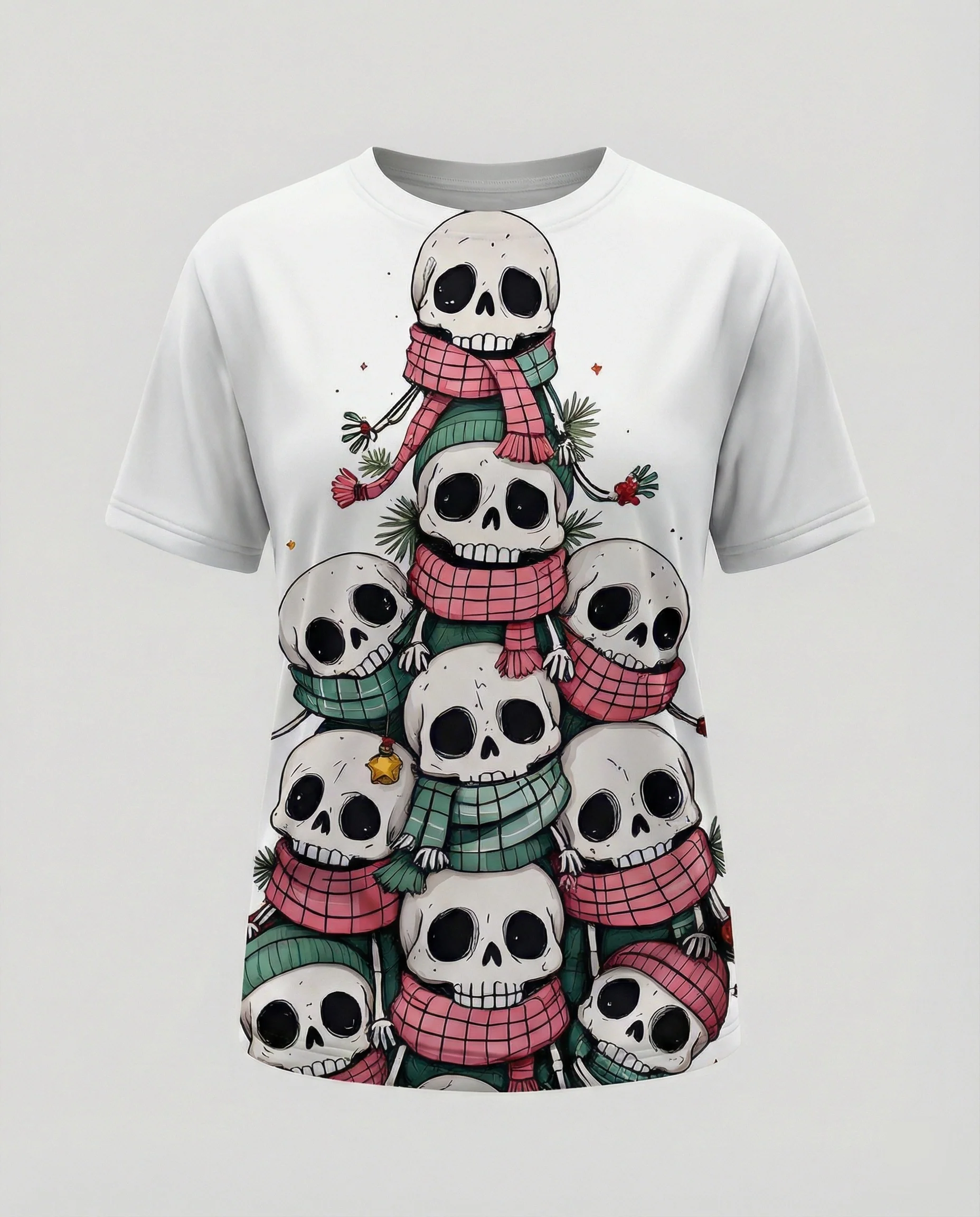 Kurzarmshirt Totenkopf Print Damen - Image 29