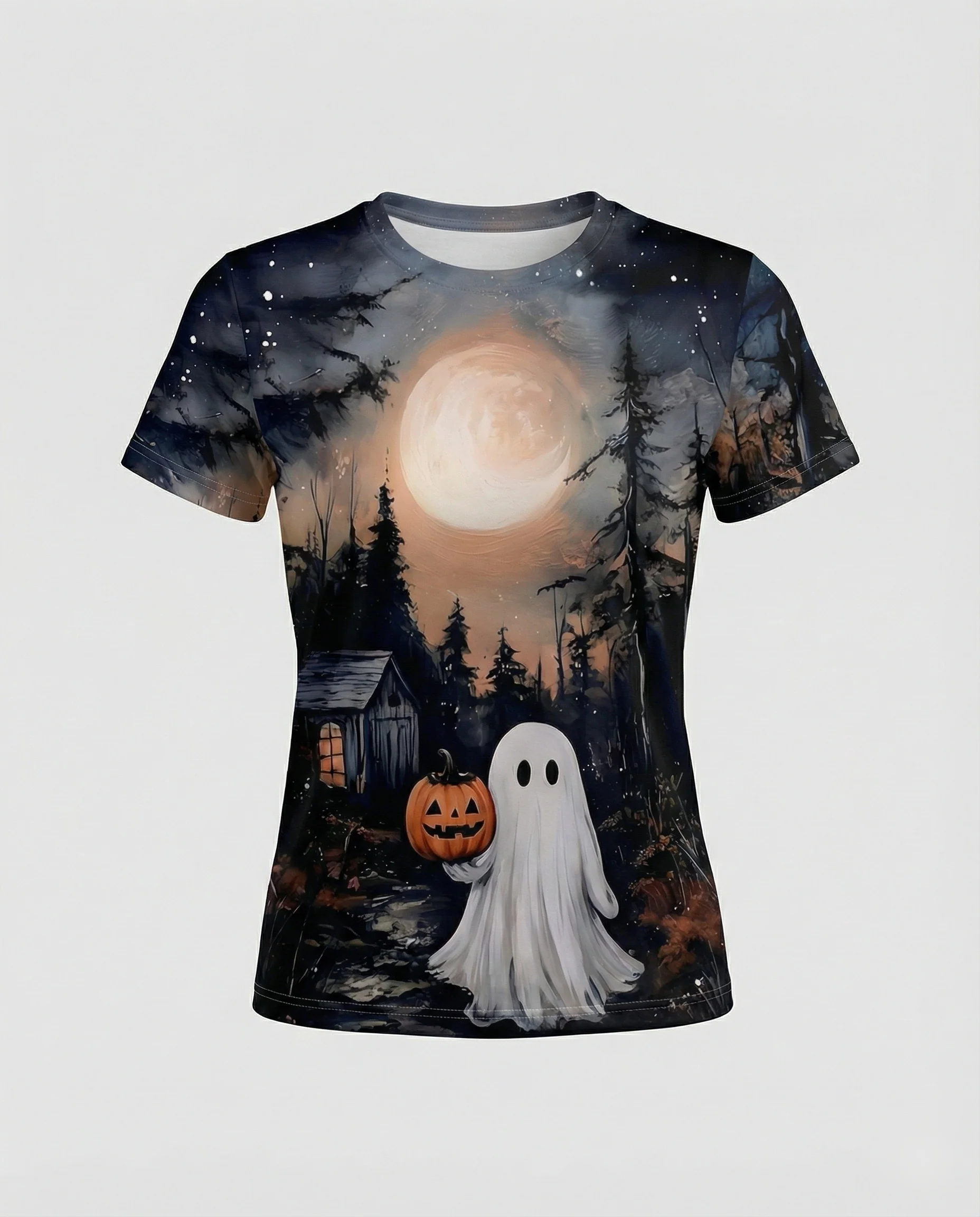 Kurzarmshirt Totenkopf Print Damen - Image 6