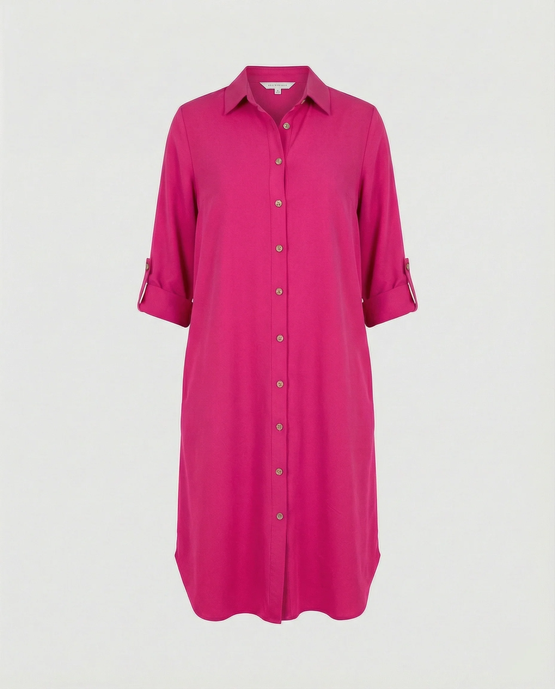 Damen Maxikleid Leinen Hemdbluse - Image 3