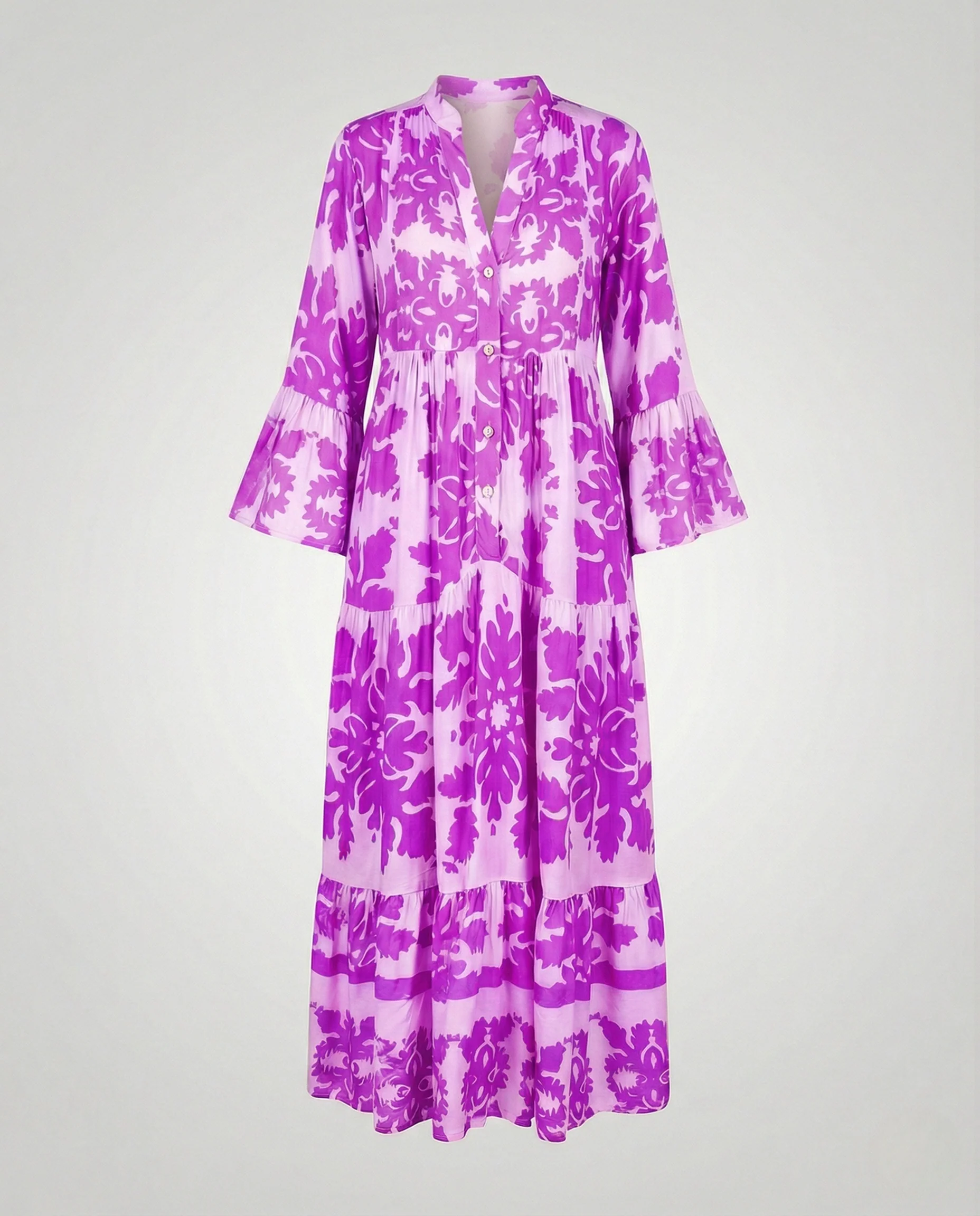 Damen Maxikleid Sommer Ornament Print - Image 10