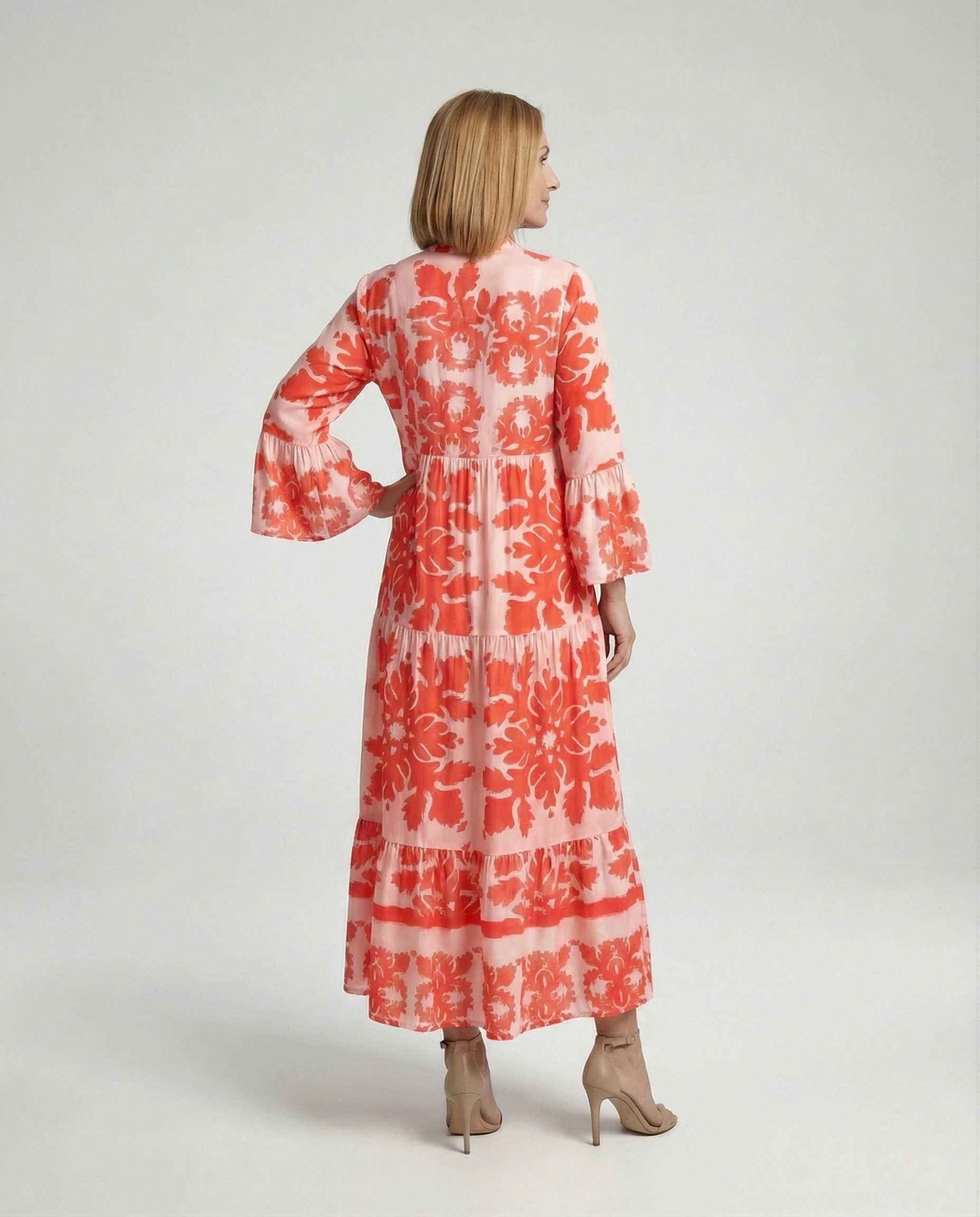 Damen Maxikleid Sommer Ornament Print - Image 4