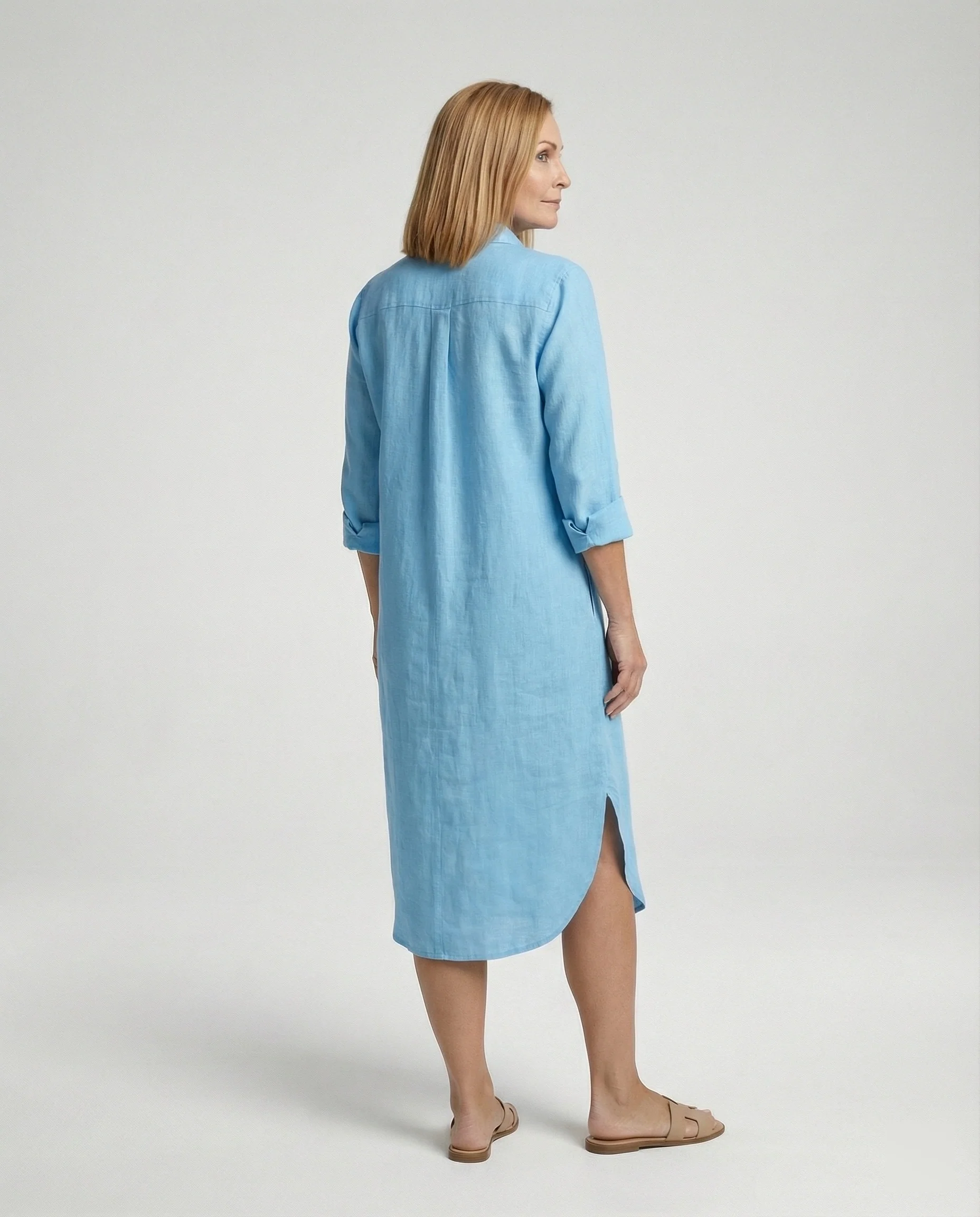 Damen Hemdkleid Oversize Midi - Image 3