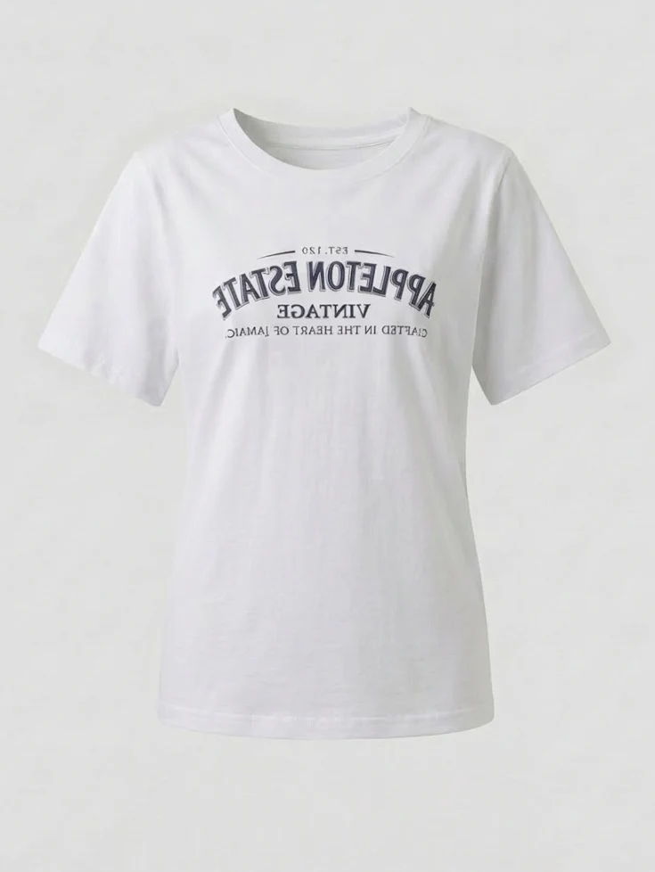 Damen T Shirt Kontrastkragen Print - Image 6