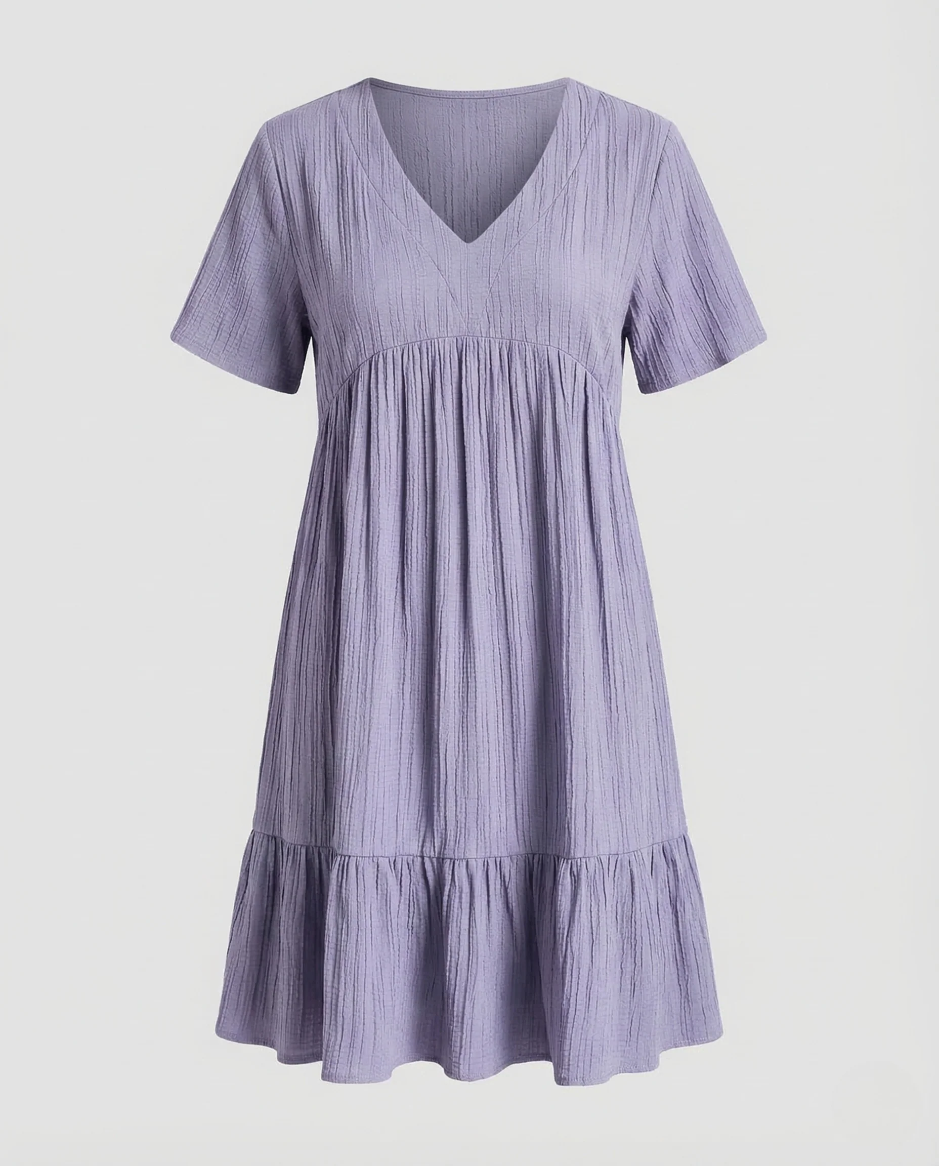 Damen Gaze Kleid V Ausschnitt Stufenrock - Image 5