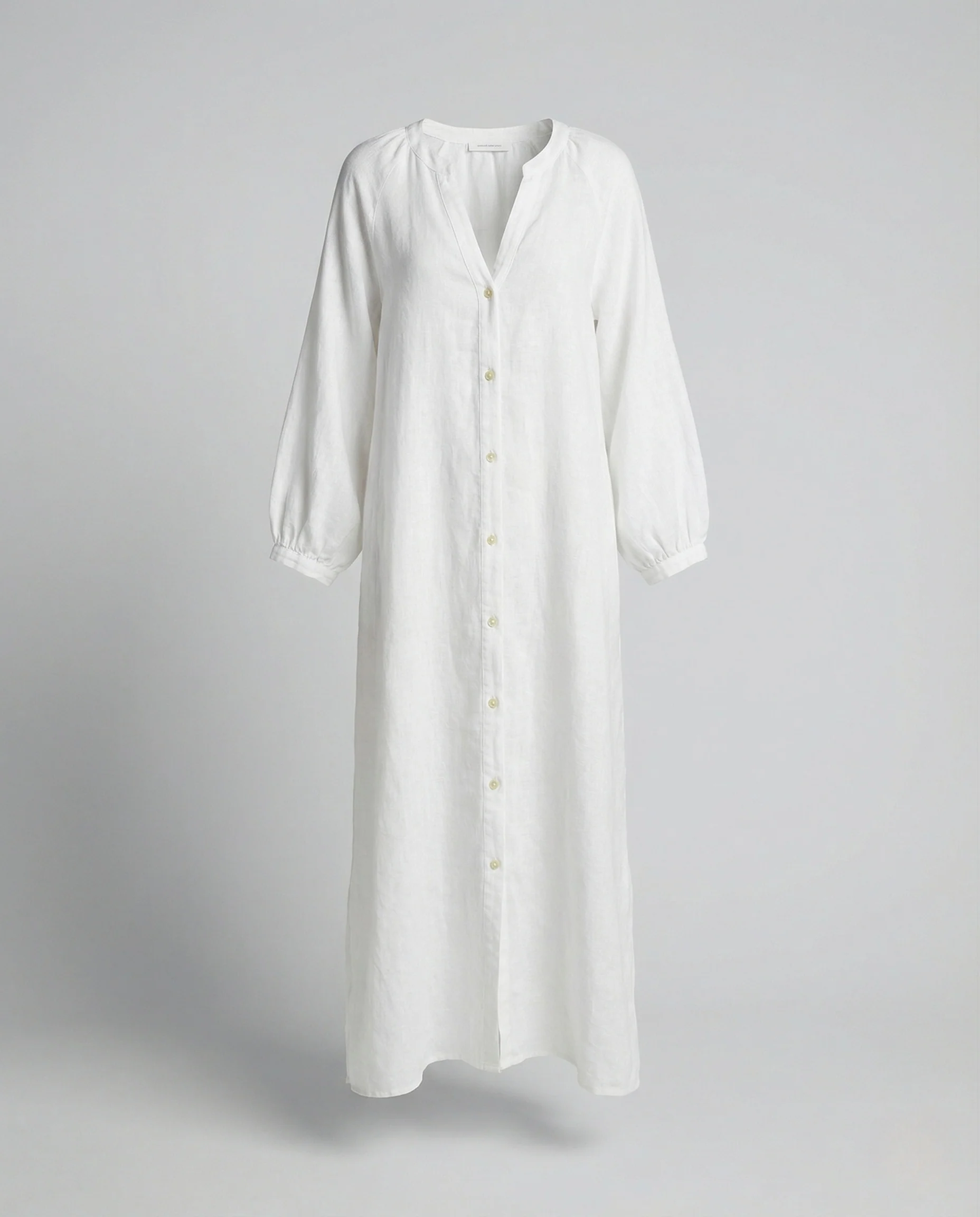 Damen Maxikleid Sommer Leinen Knopfleiste - Image 4