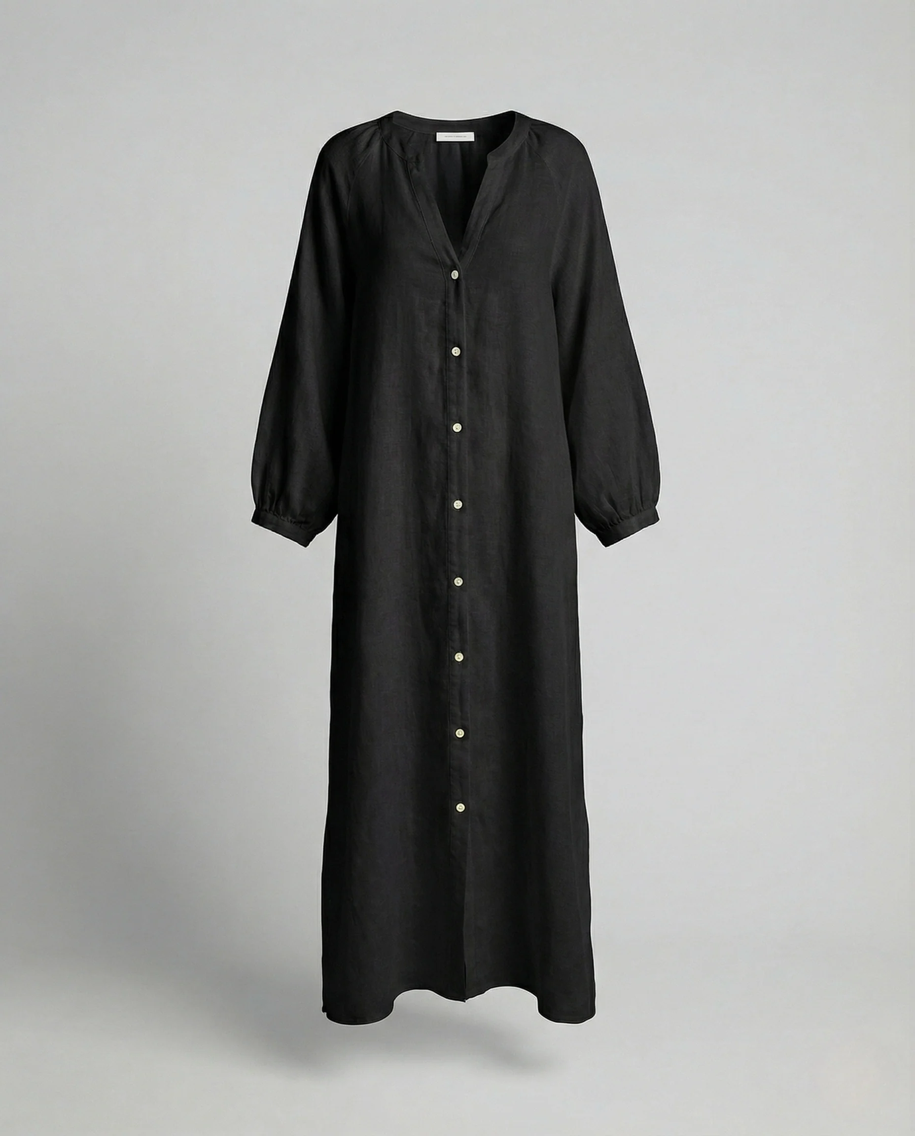 Damen Maxikleid Sommer Leinen Knopfleiste - Image 7