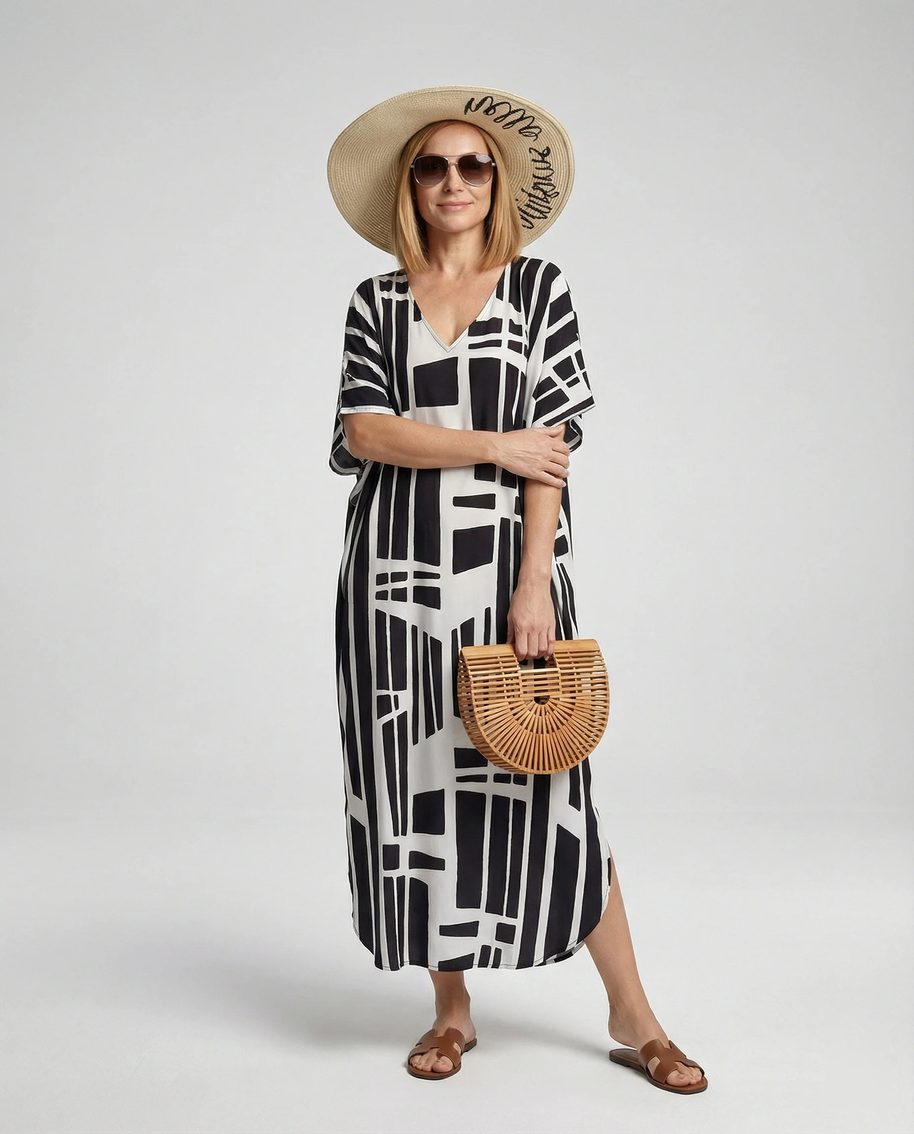 Damen Strandkleid Kimono mit Gürtel - Image 5