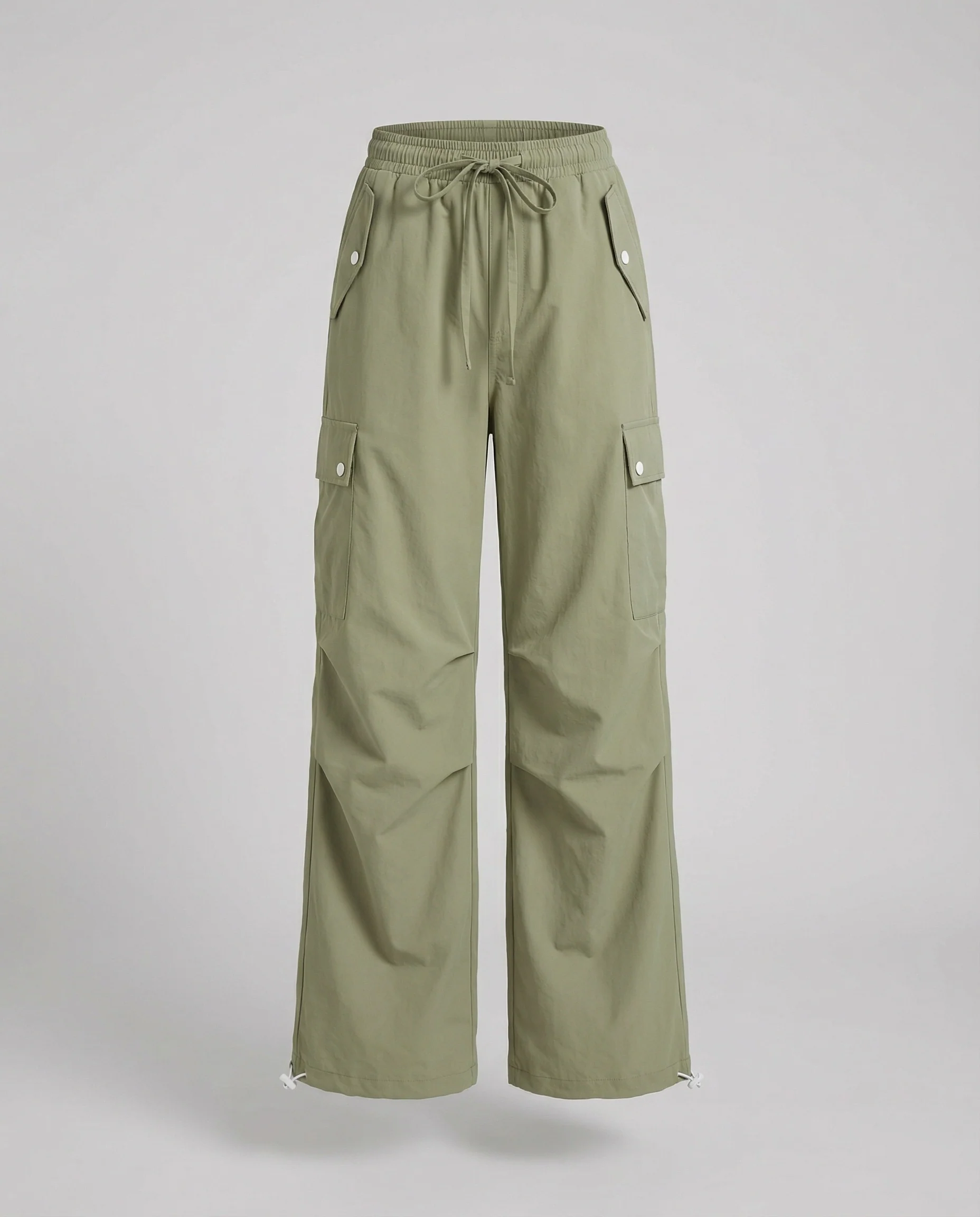 Luftig weite Cargohose mit hoher Taille Tunnelzug und Kordelabschluss Heidi-Mode - Image 4