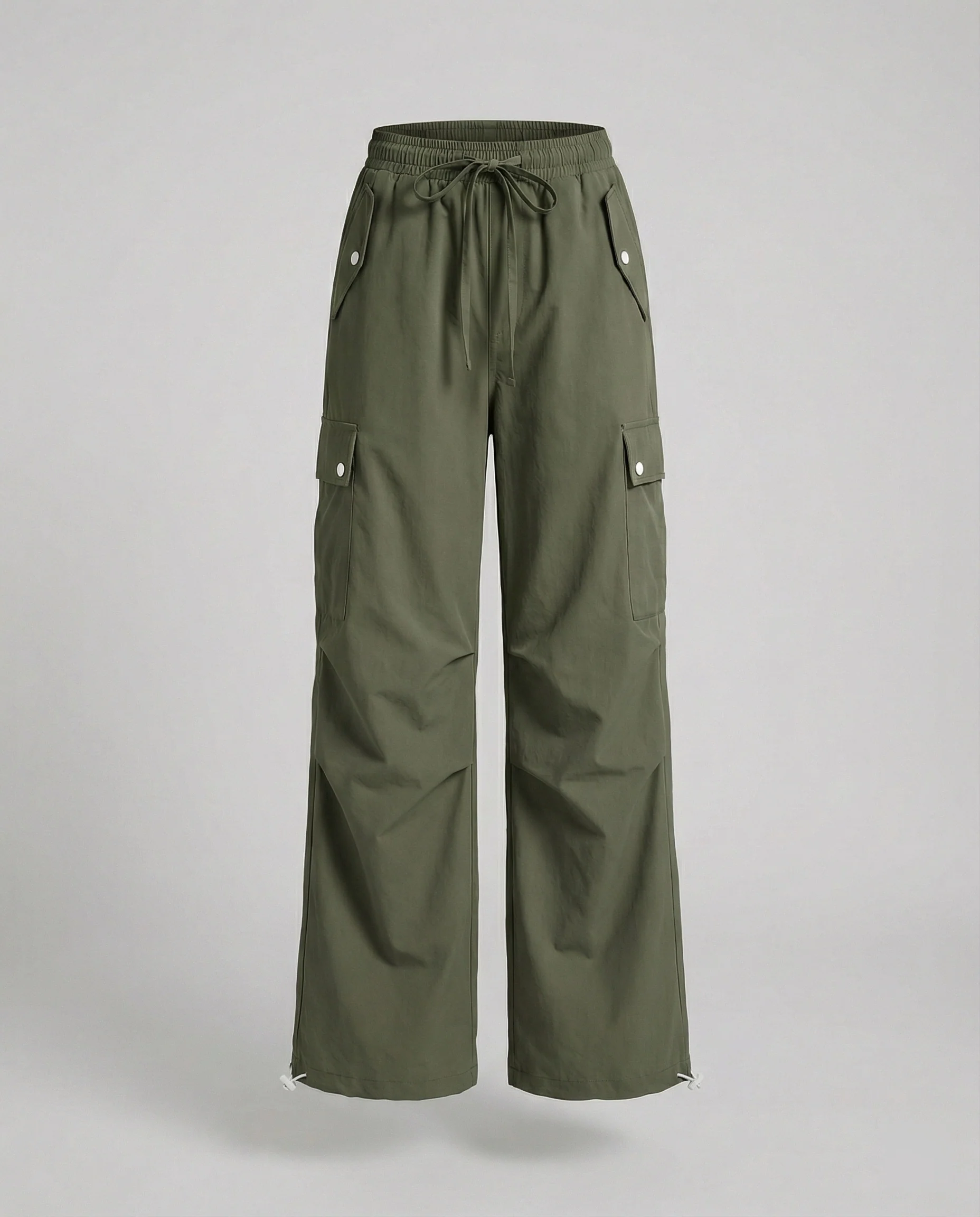 Luftig weite Cargohose mit hoher Taille Tunnelzug und Kordelabschluss Heidi-Mode - Image 8