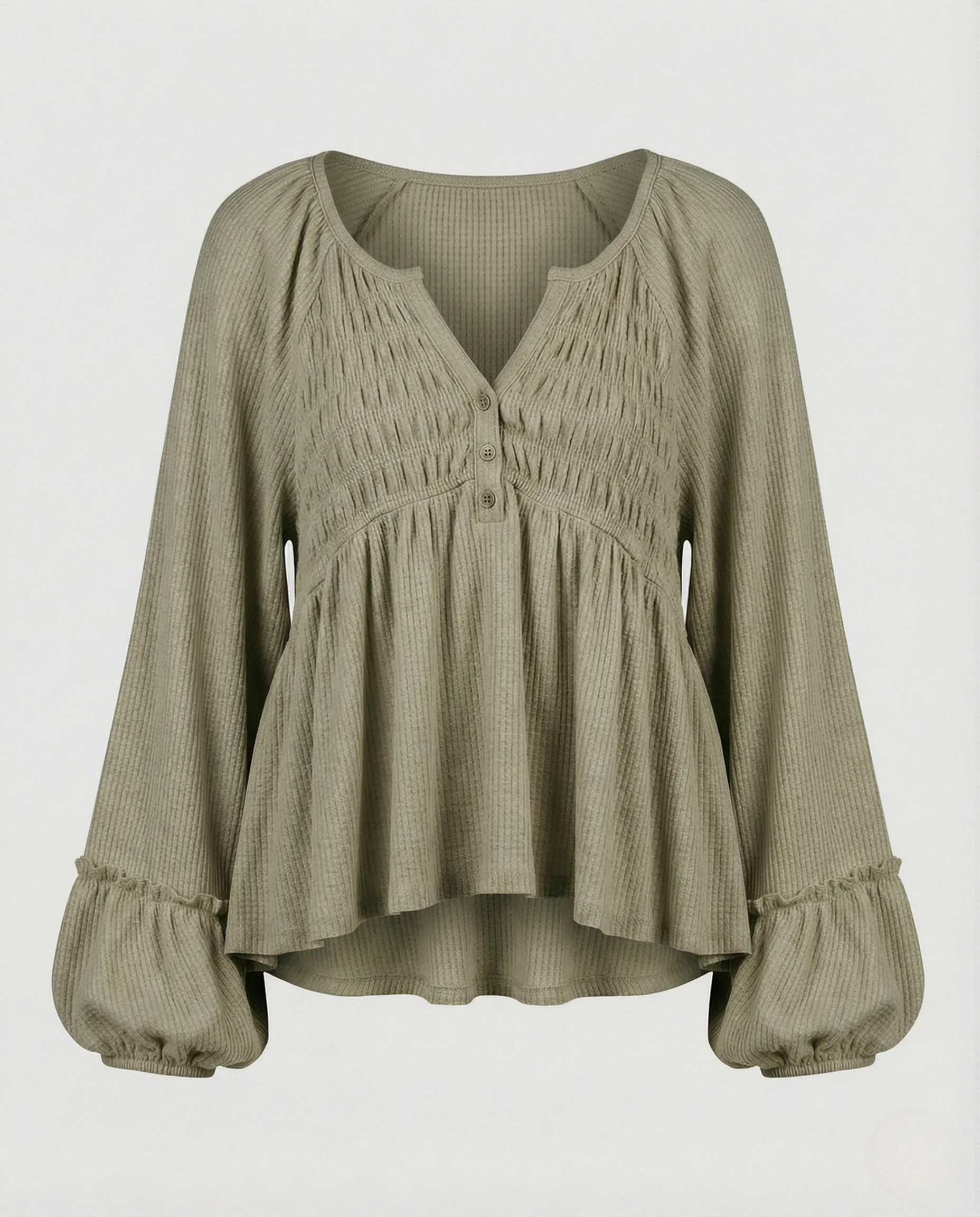 Bluse Damen Boho Ballonärmel - Image 8