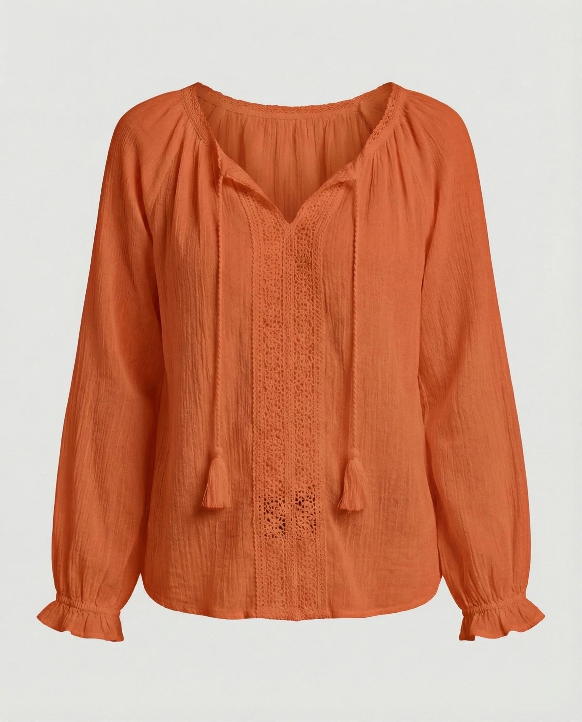 Damen Boho Blusentop mit Spitze Sommer - Image 7