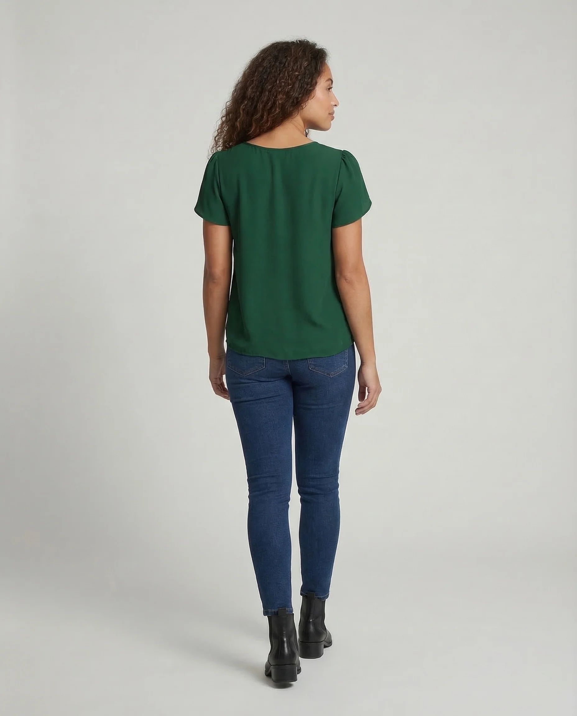 Damen Chiffonbluse Volantärmel - Image 4