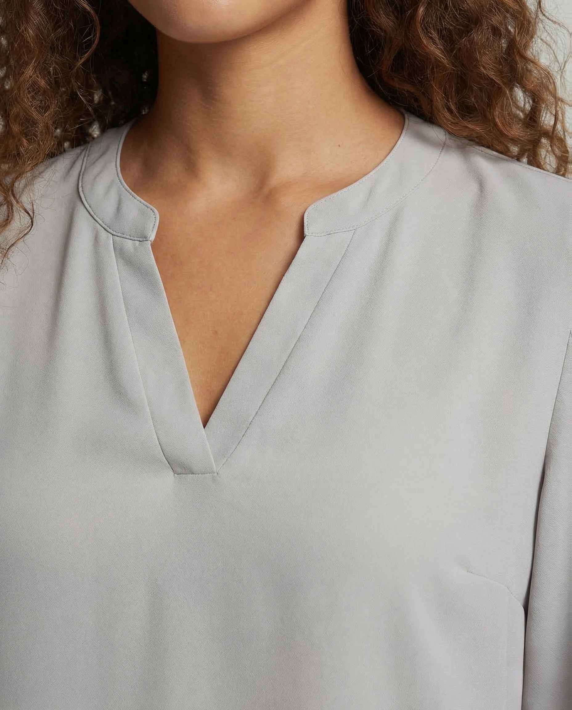 Damen Chiffonbluse Tief Ausschnitt - Image 3
