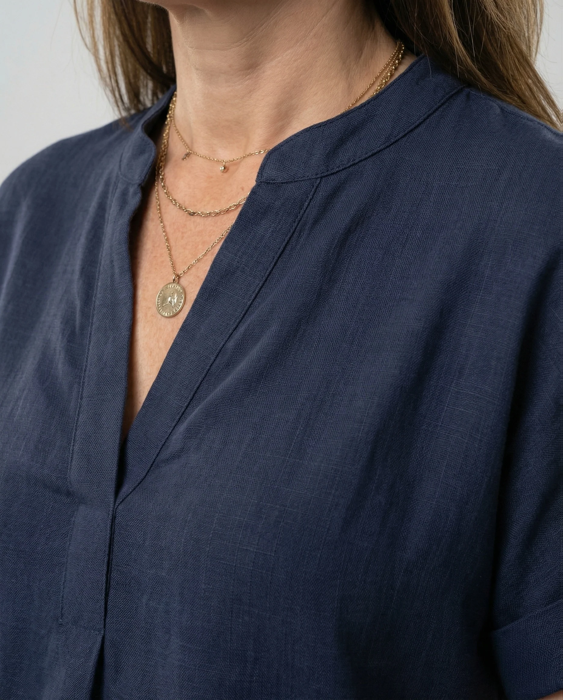 Damen Tunika Bluse V-Ausschnitt - Image 3