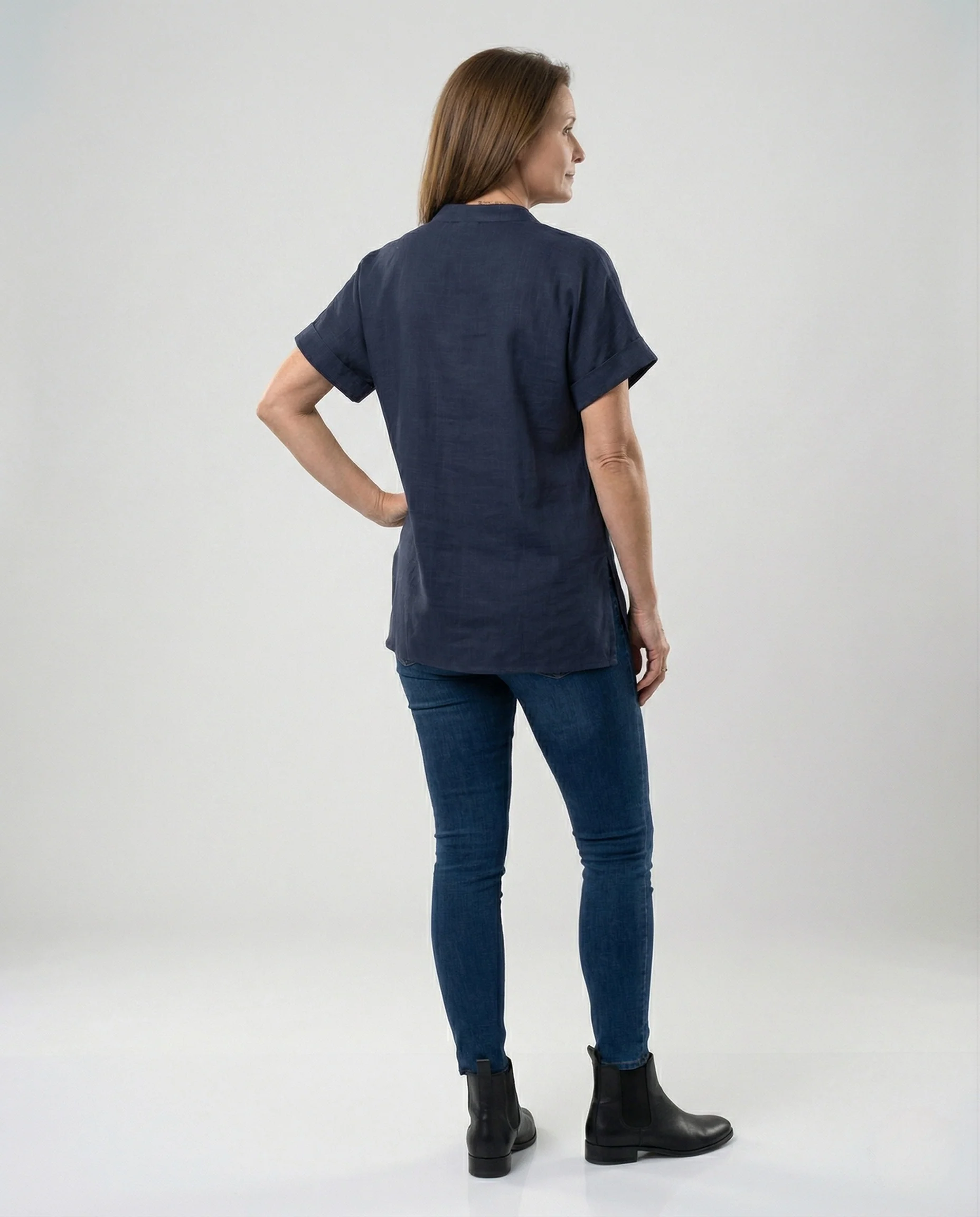 Damen Tunika Bluse V-Ausschnitt - Image 4