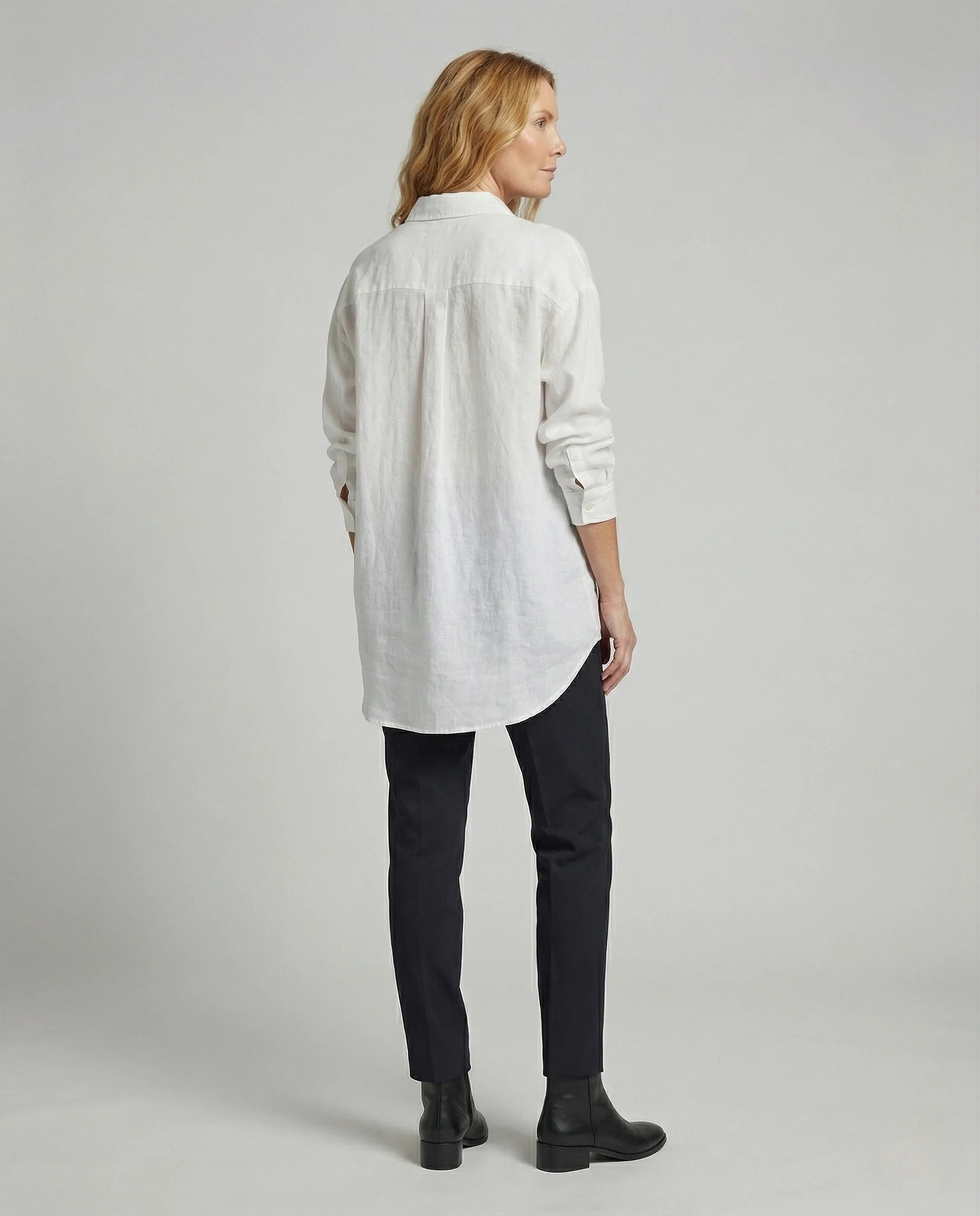 Damen Longline Hemdbluse aus Leinenmix - Image 3