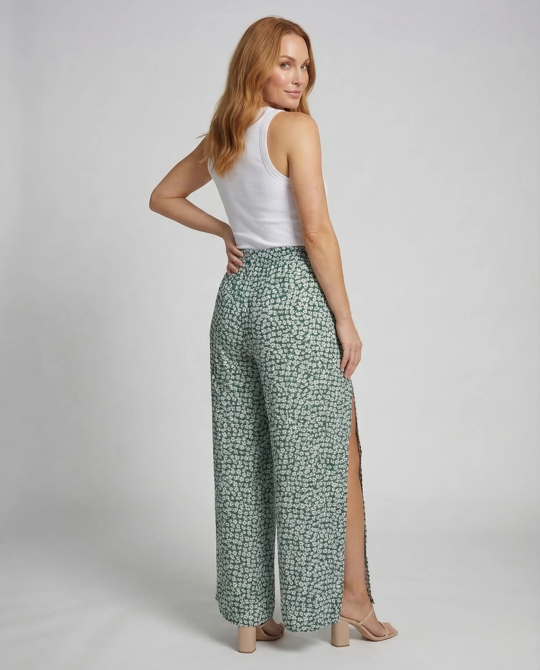 Damen Palazzo Hose Schlitz - Image 4