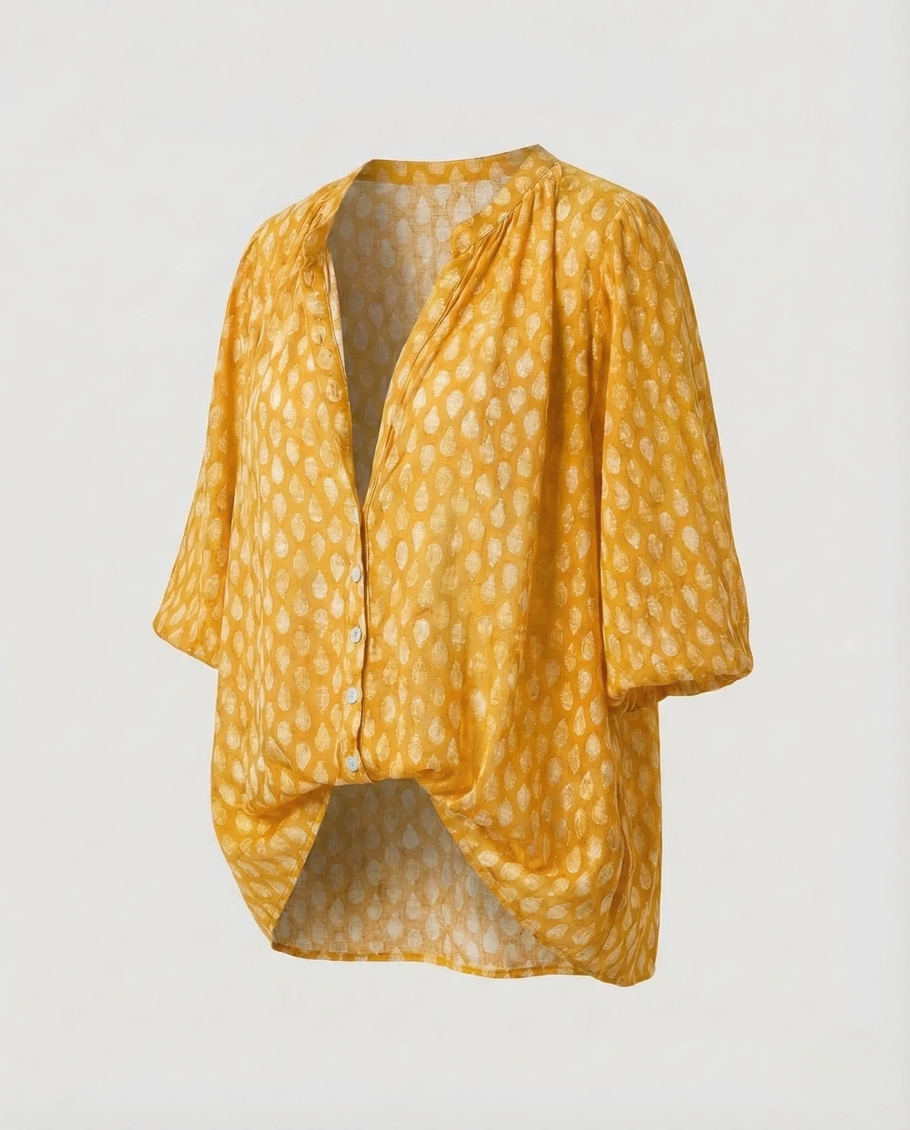 Damen Viskose Bluse Boho Dreiviertelärmel - Image 6