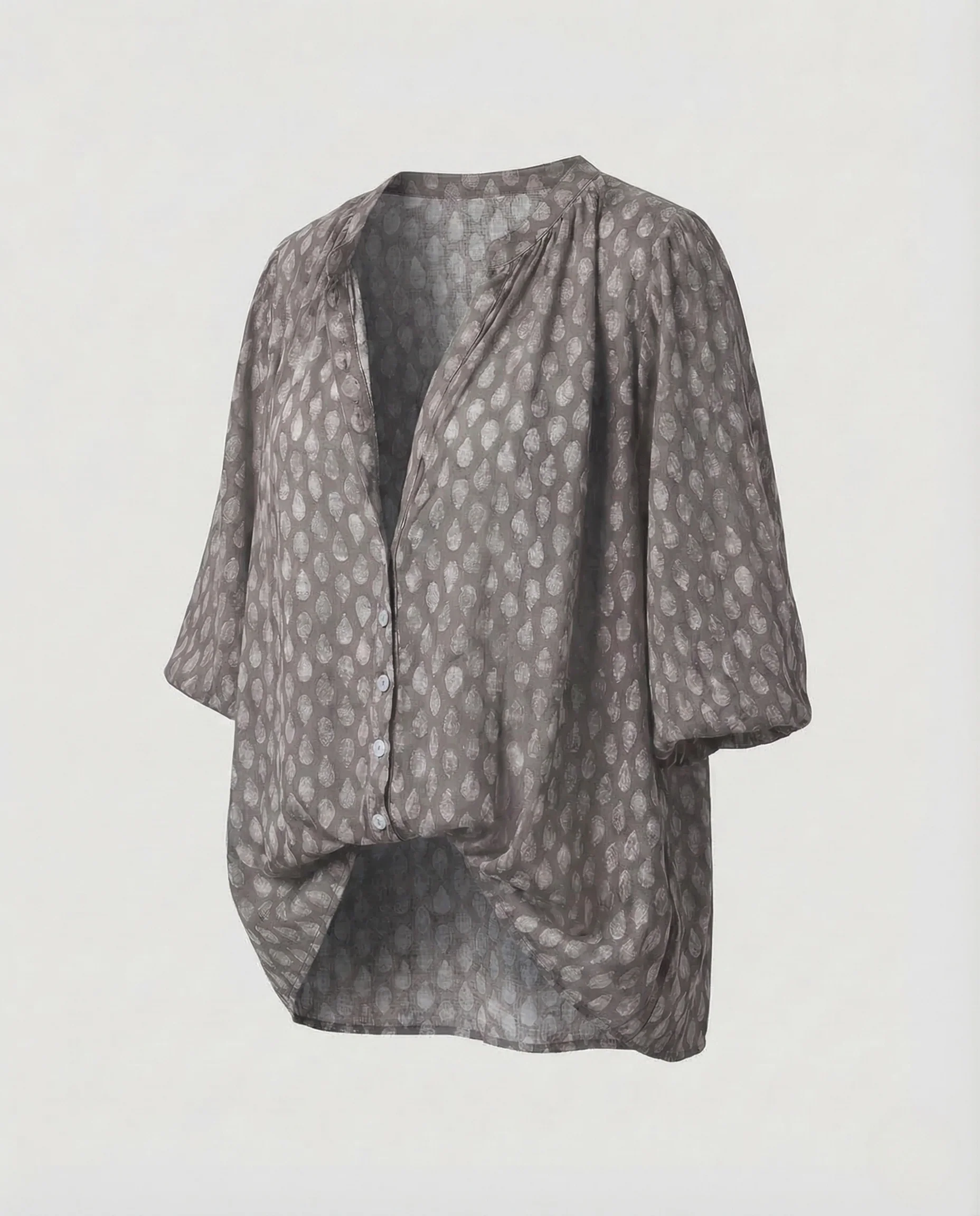 Damen Viskose Bluse Boho Dreiviertelärmel - Image 7