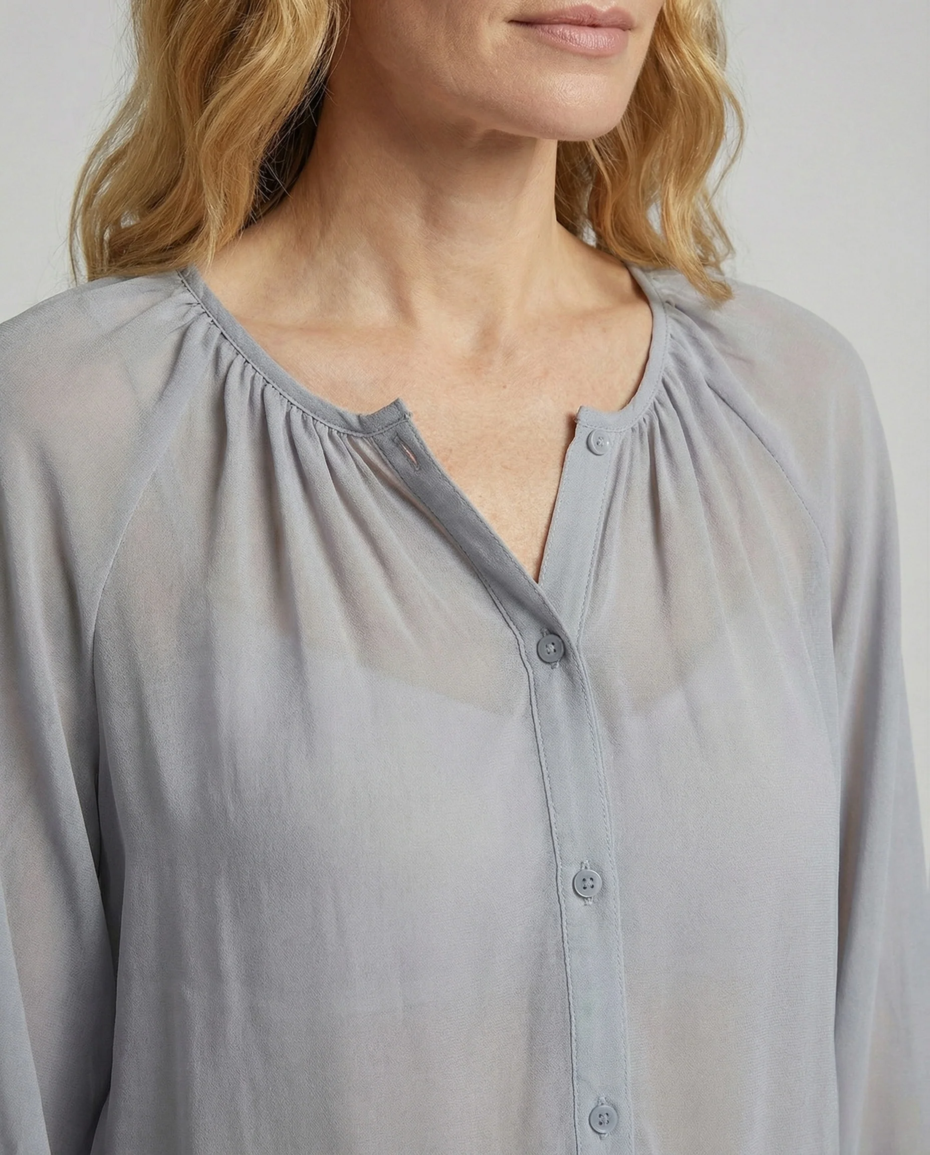 Damen Voile Bluse mit Ballonärmeln - Image 4