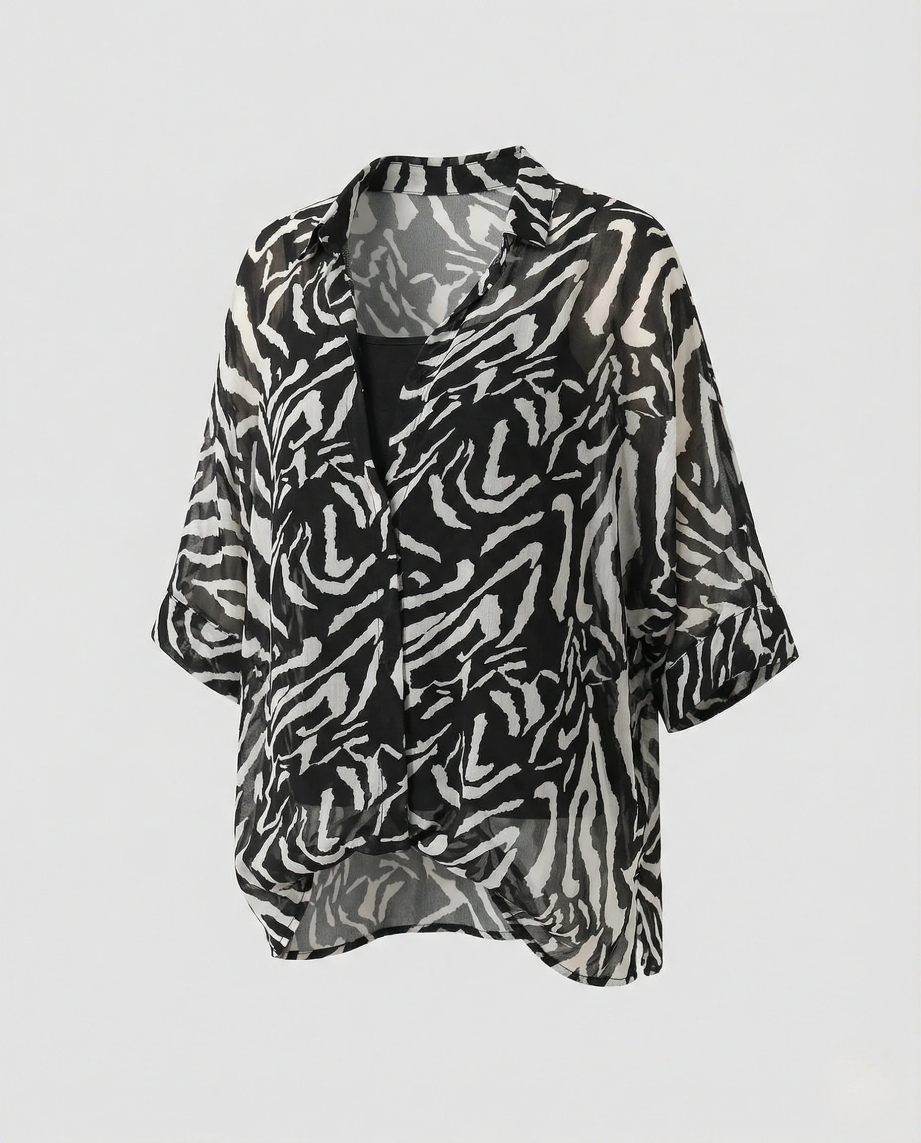Damen Zebrabluse im Kurzschnitt - Image 5