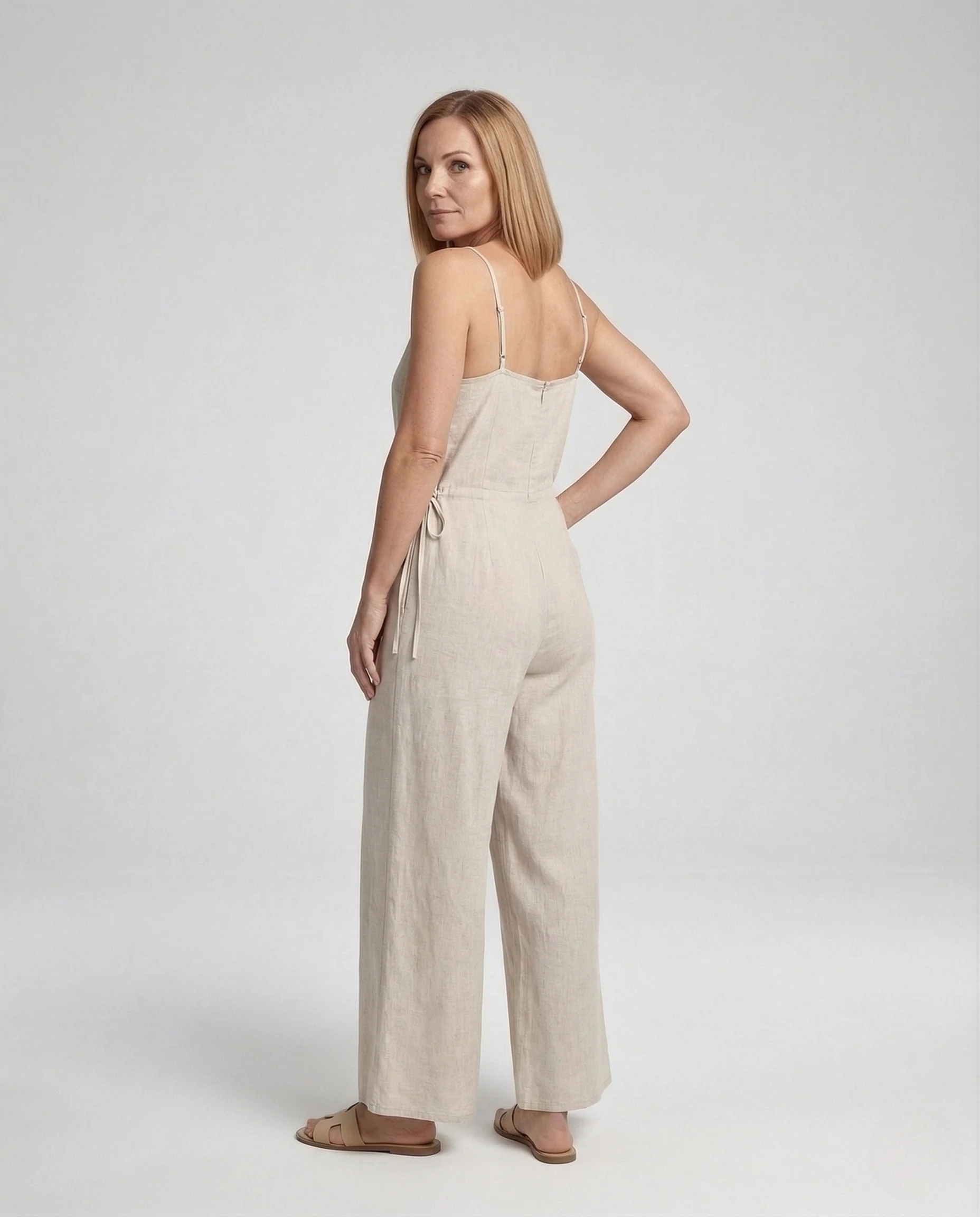 Damen Leinenmix-Overall mit Spaghettiträgern - Image 3