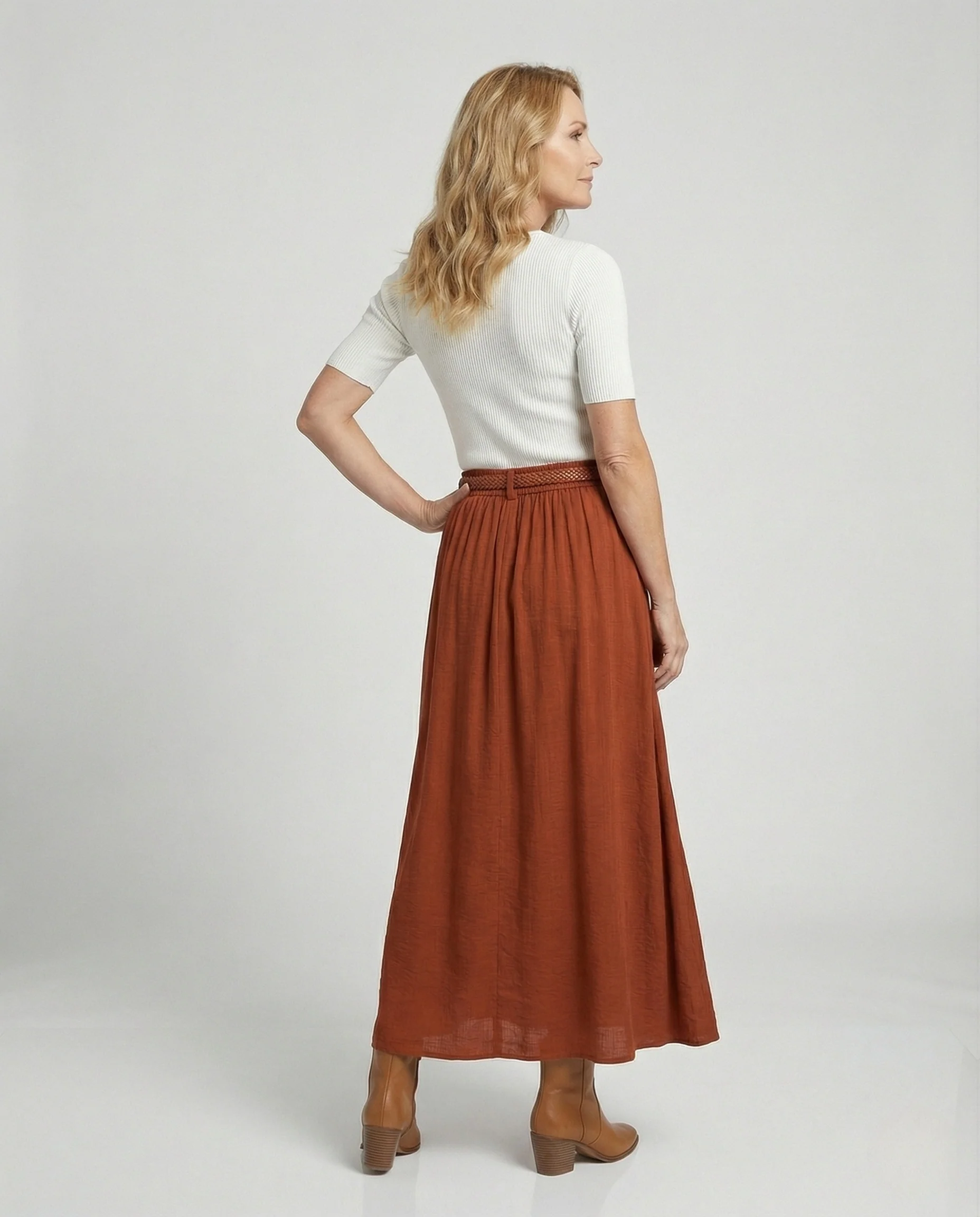 Maxirock Damen Leinenoptik - Image 3