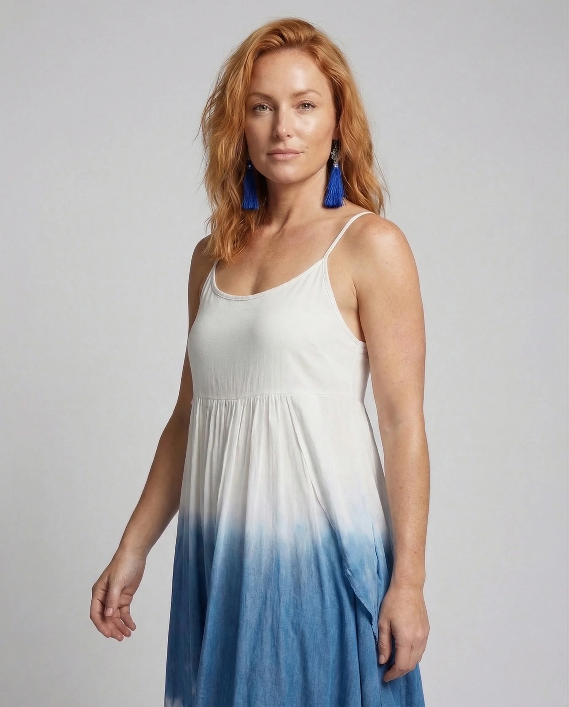 Damen Batik Maxikleid mit Empire Taille - Image 3