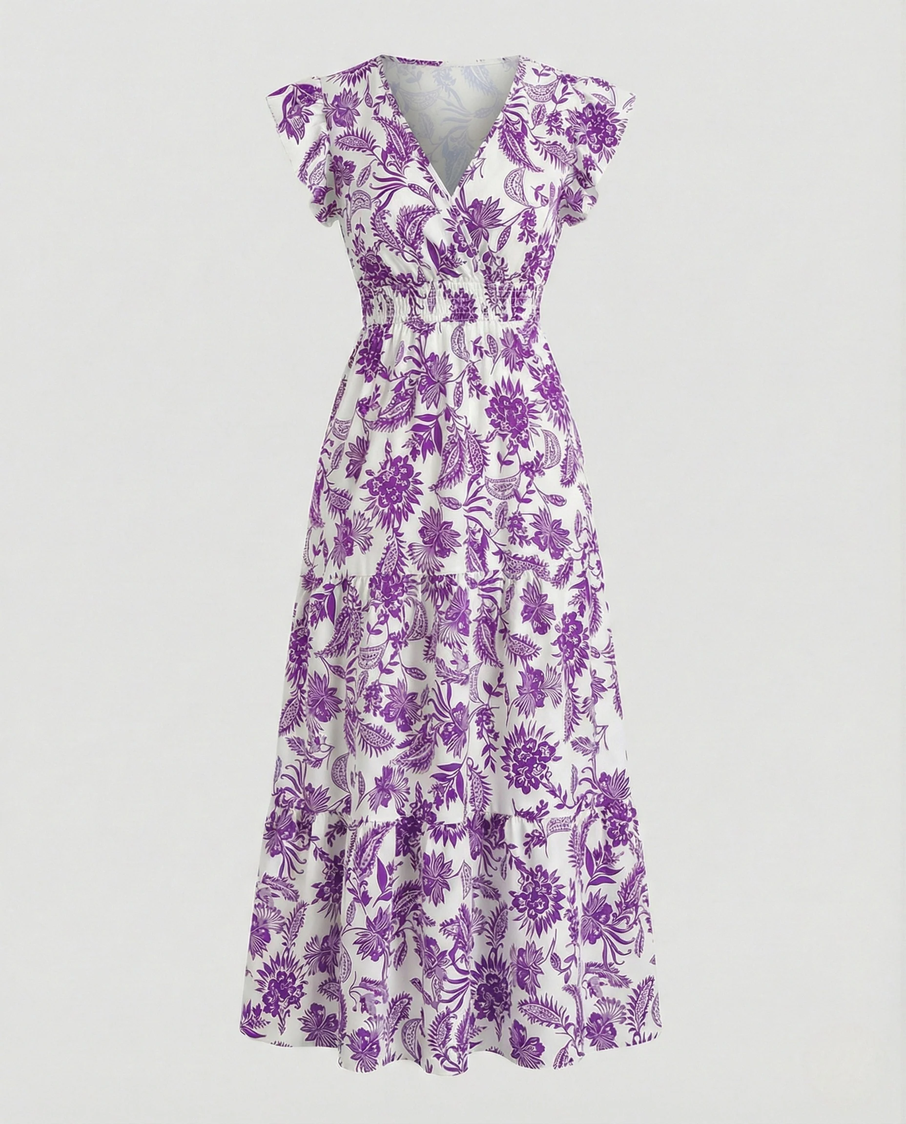 Damen Boho Maxikleid Sommer Stufen - Image 13