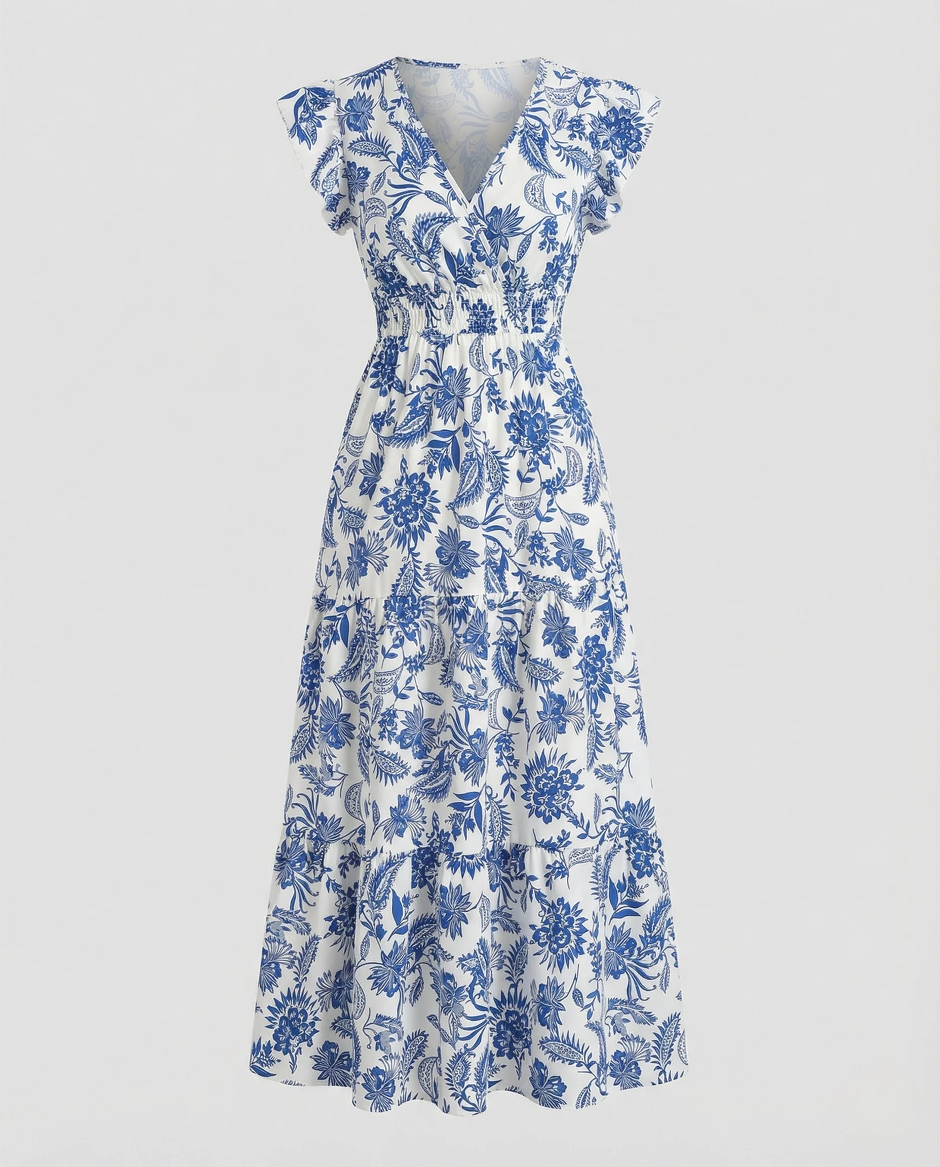Damen Boho Maxikleid Sommer Stufen - Image 5