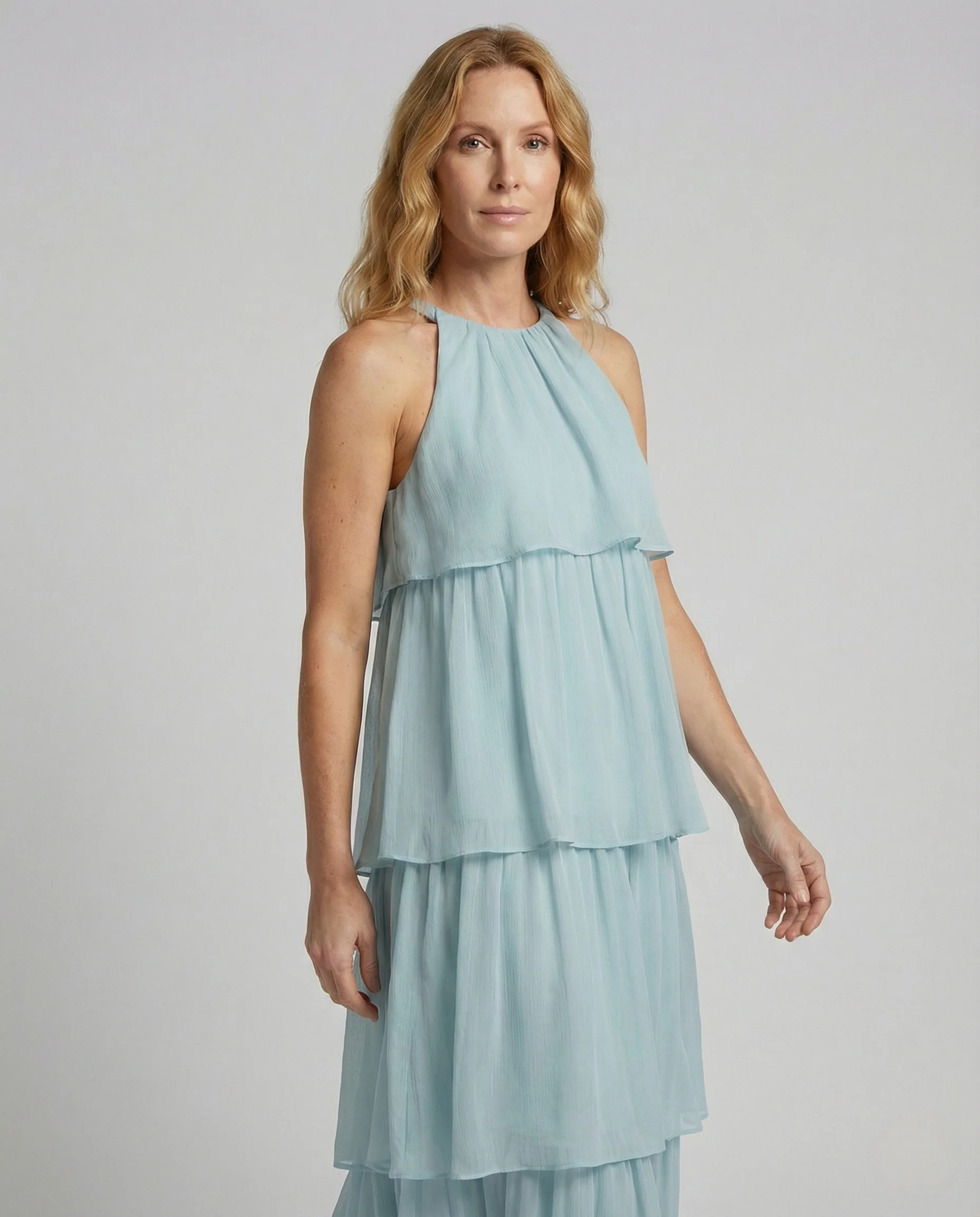 Damen Luftiges Chiffon Maxikleid mit Volants - Image 2