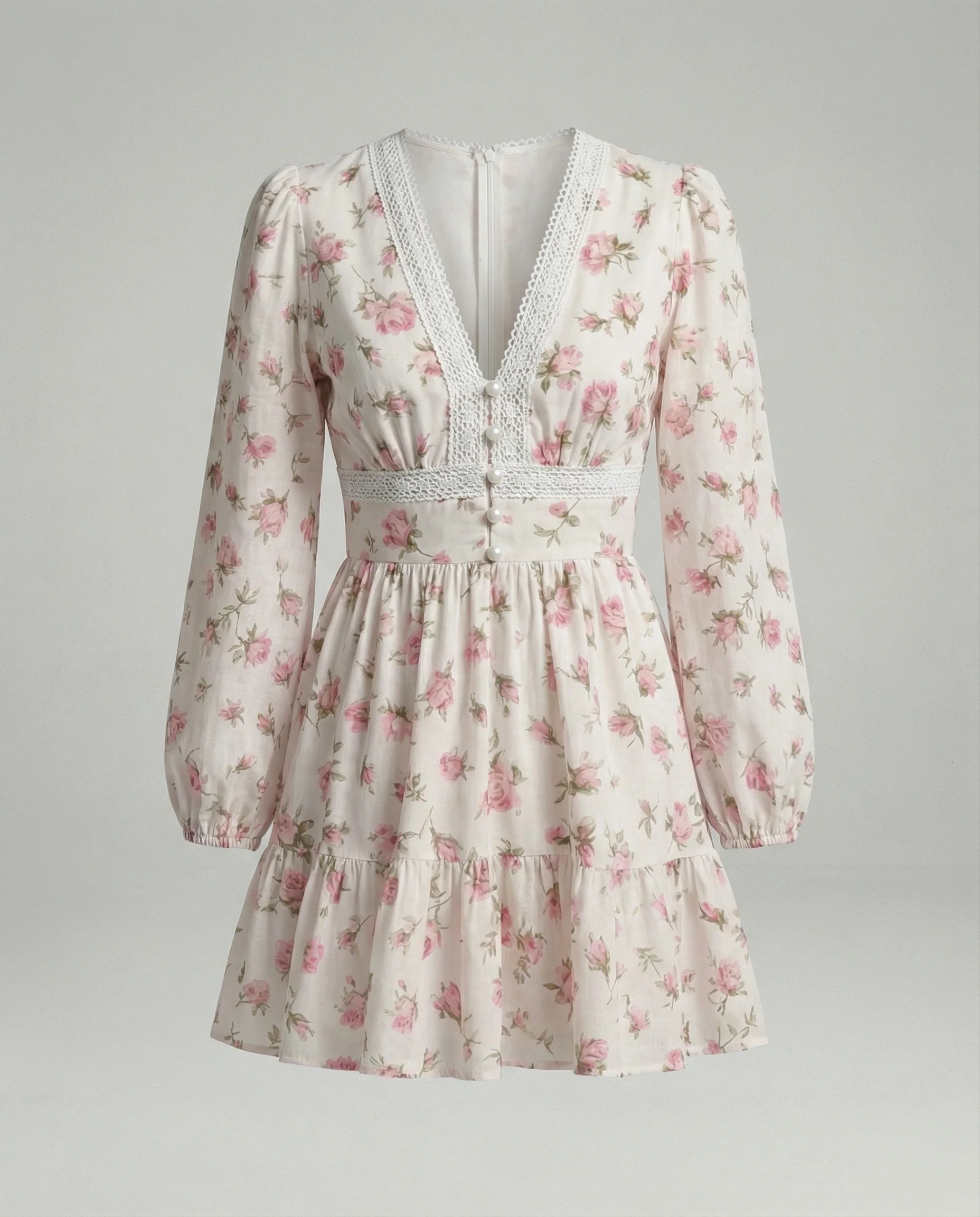 Chiffon Minikleid Mit Empire Schnitt Damen - Image 3