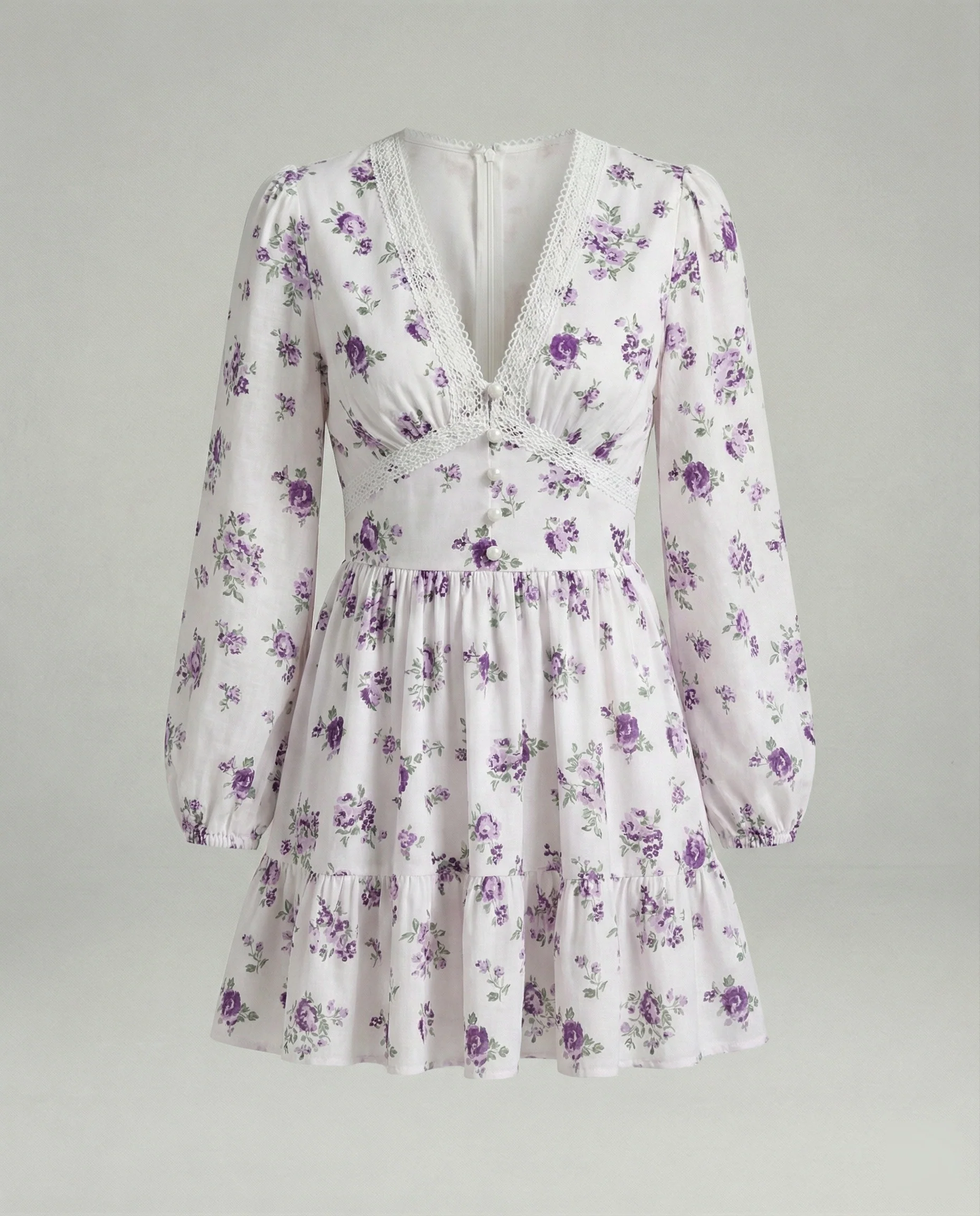 Chiffon Minikleid Mit Empire Schnitt Damen - Image 4