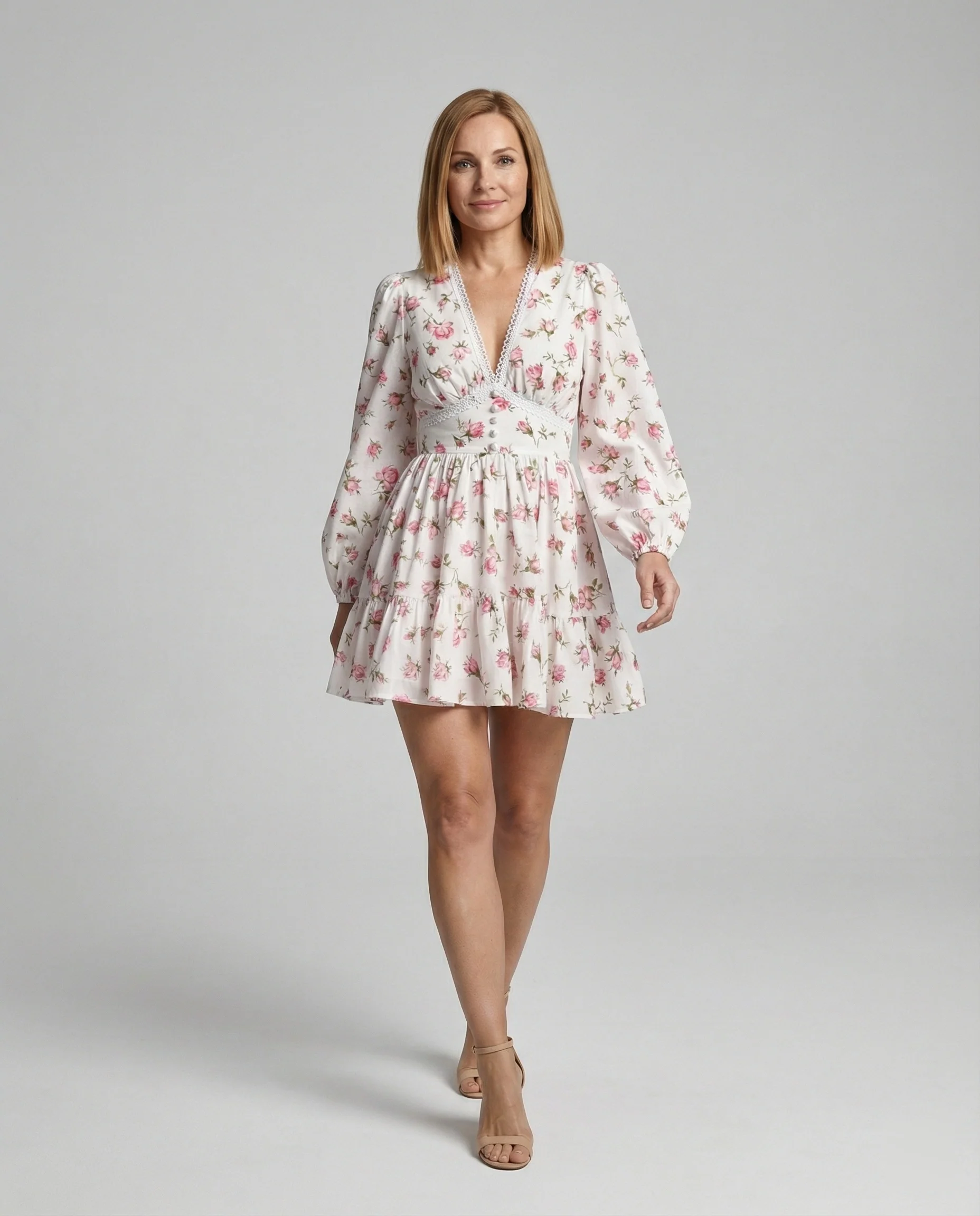 Chiffon Minikleid Mit Empire Schnitt Damen - Image 8