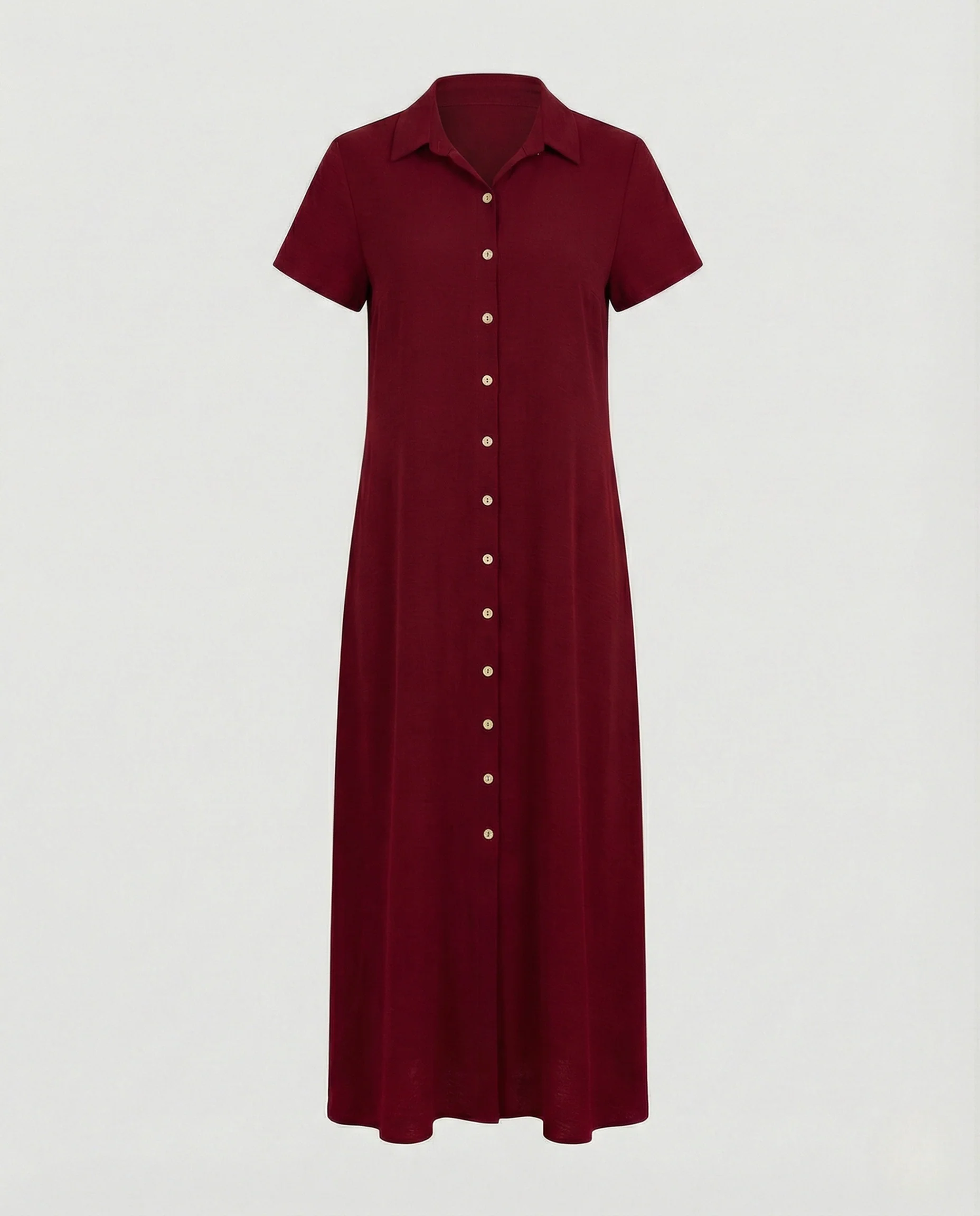 Damen Hemdblusen-Maxikleid mit Knopfleiste und Gürtel - Image 10