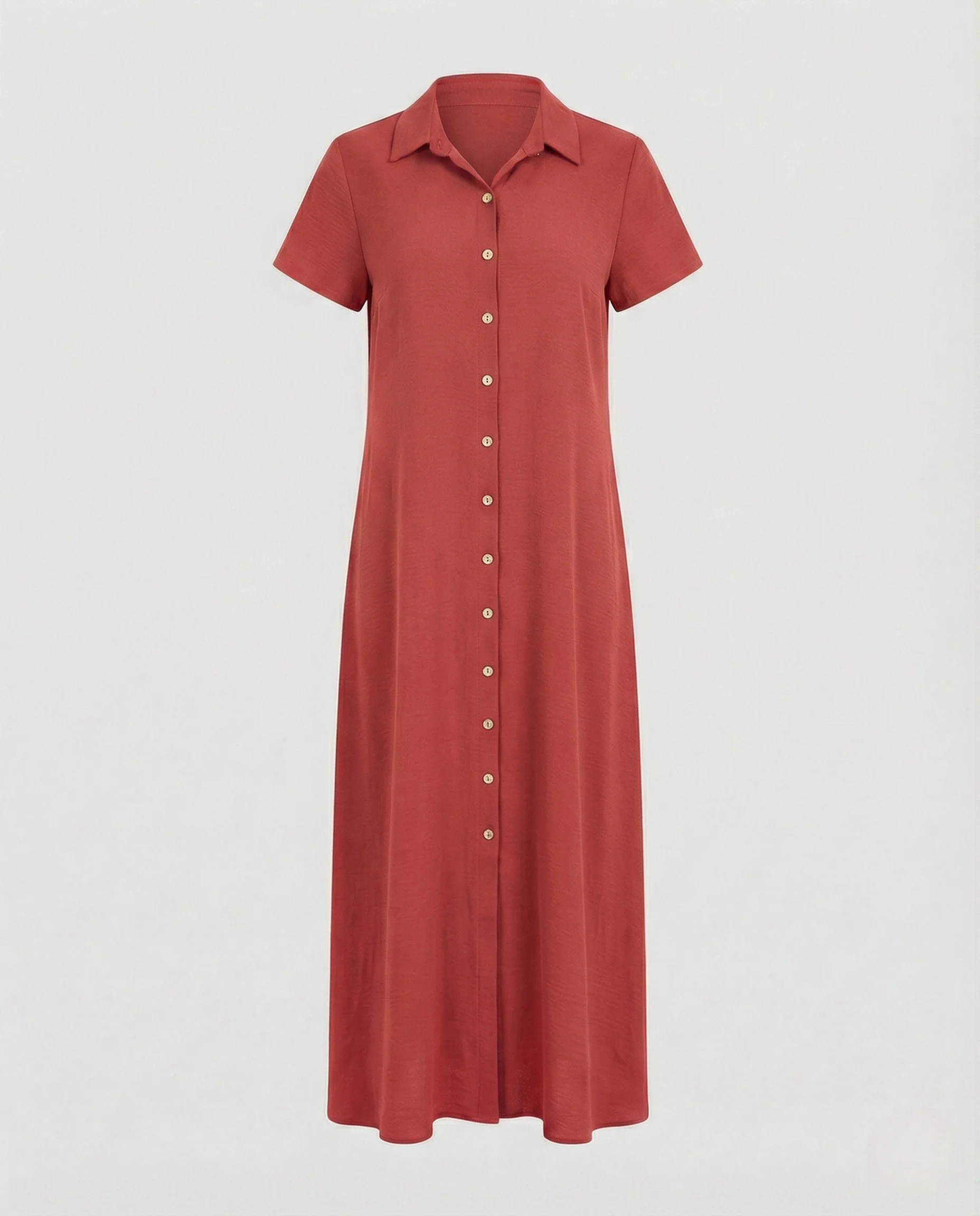 Damen Hemdblusen-Maxikleid mit Knopfleiste und Gürtel - Image 7