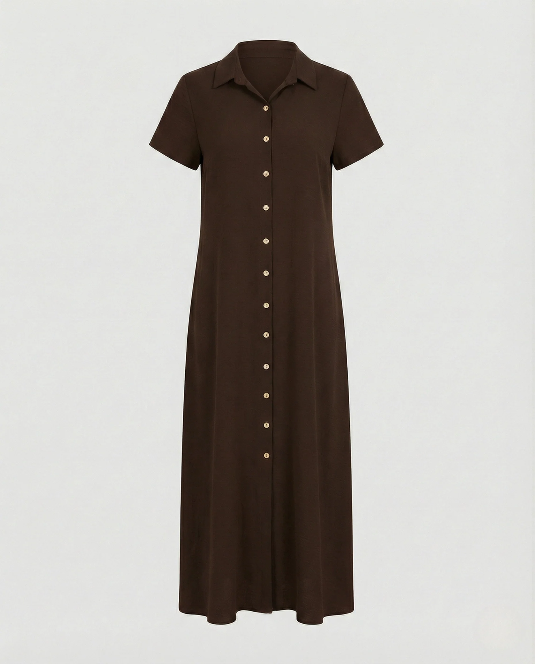 Damen Hemdblusen-Maxikleid mit Knopfleiste und Gürtel - Image 8